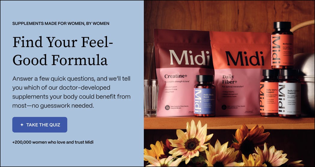 image showcasing Midi's supplements with link to our quiz