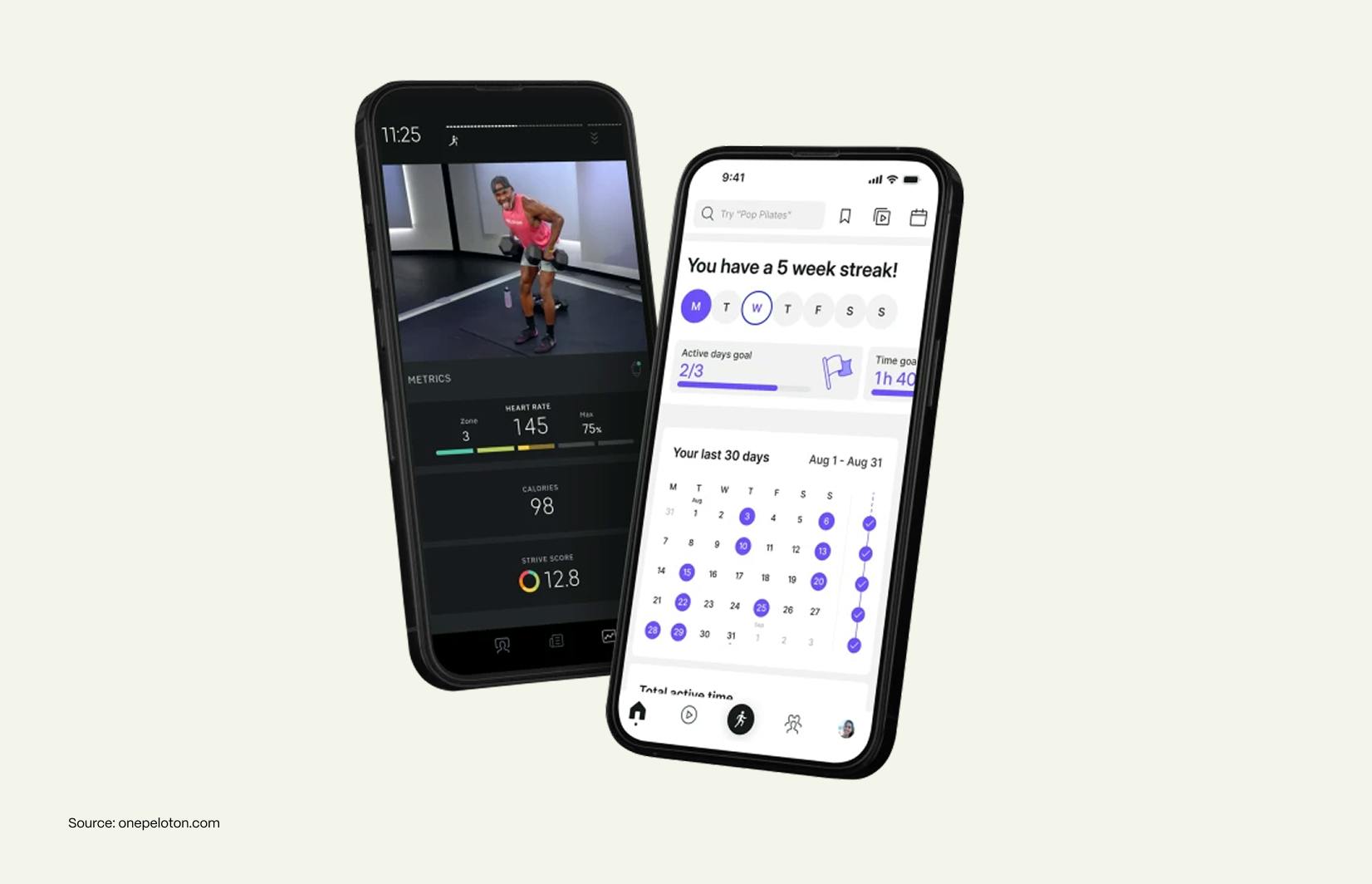 image of peloton's workout app