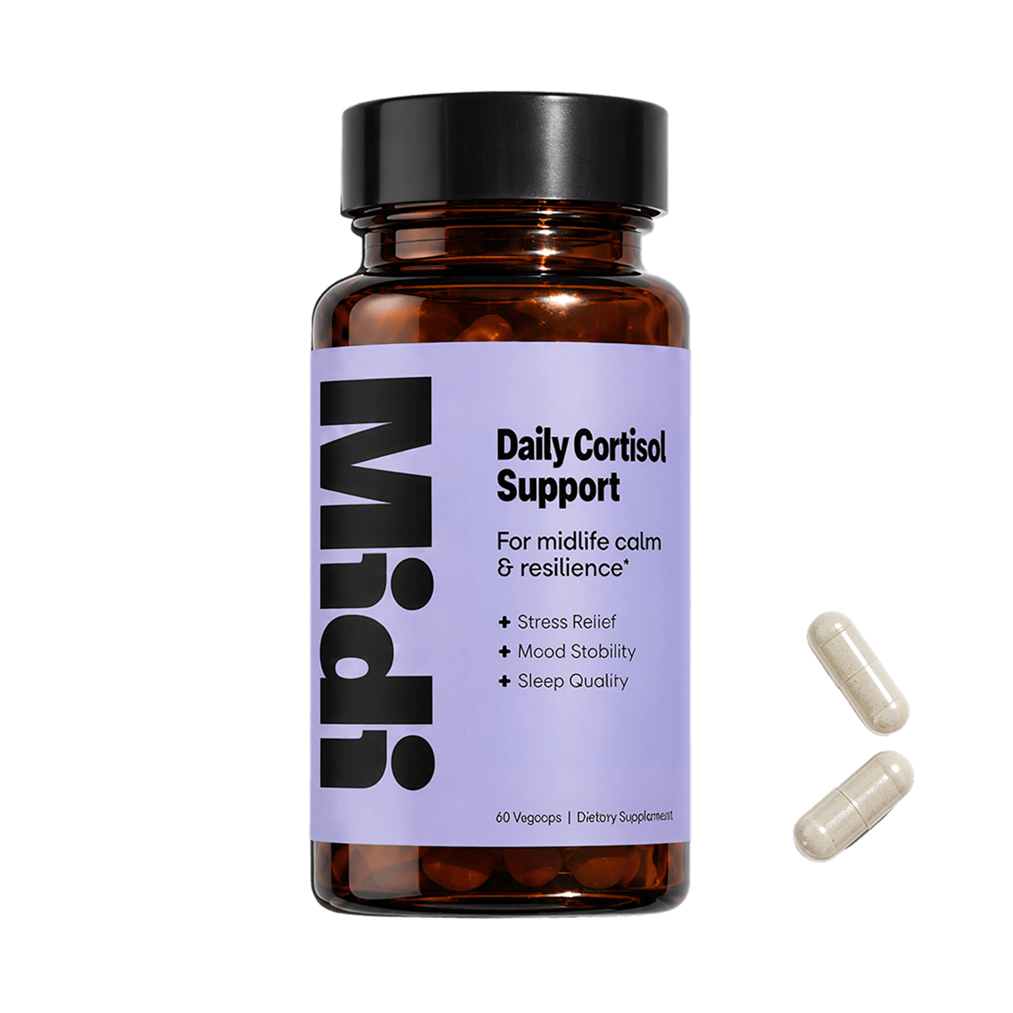 bottle of daily cortisol support pills