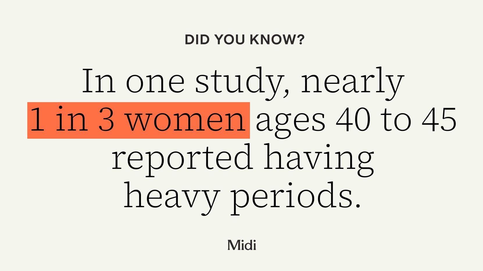 stat on more women having heavier periods after 40