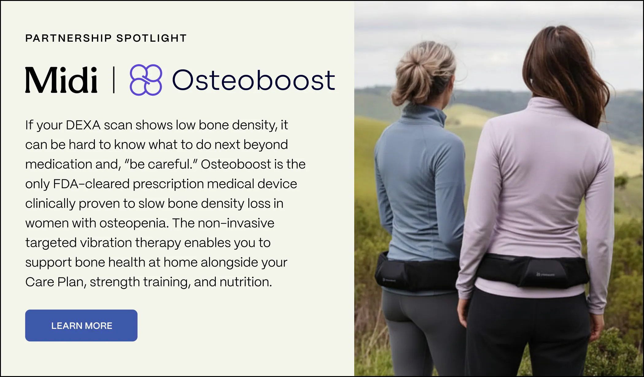 A Midi x Osteoboost partnership module.