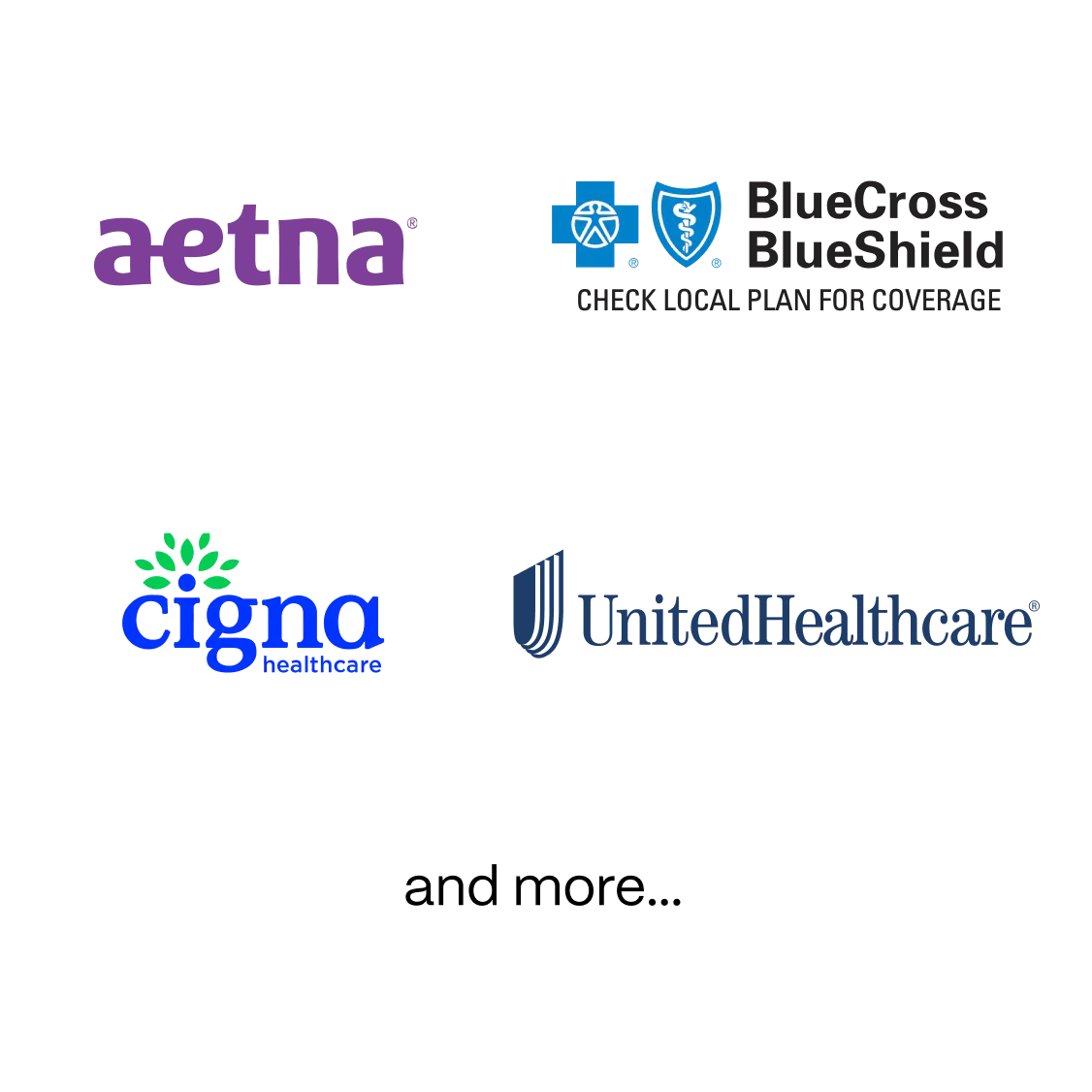 Insurance providers accepted by Midi in Michigan, including Aetna, Blue Cross Blue Shield, Cigna, UnitedHealthcare, and others.