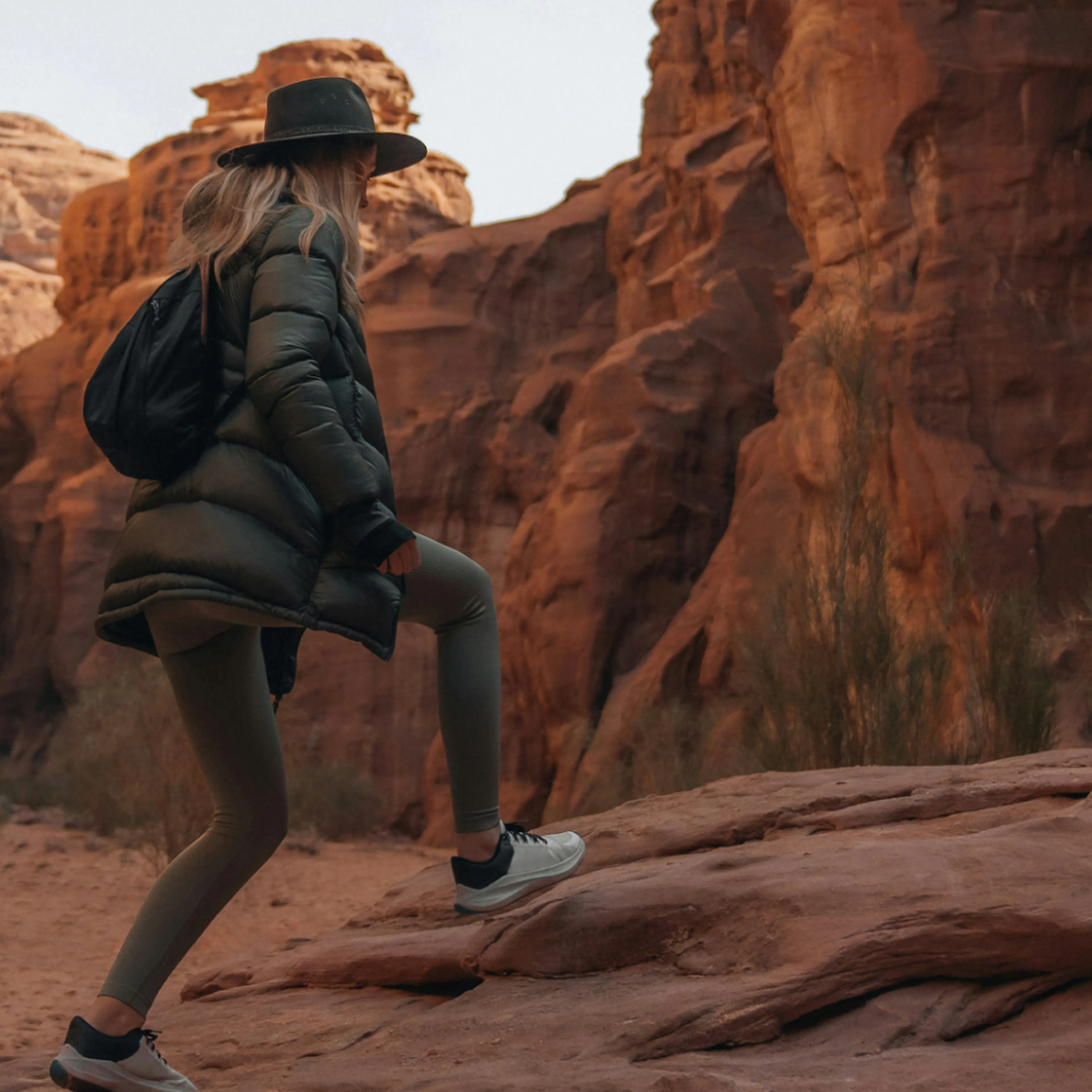 A woman in menopause hiking in Colorado
