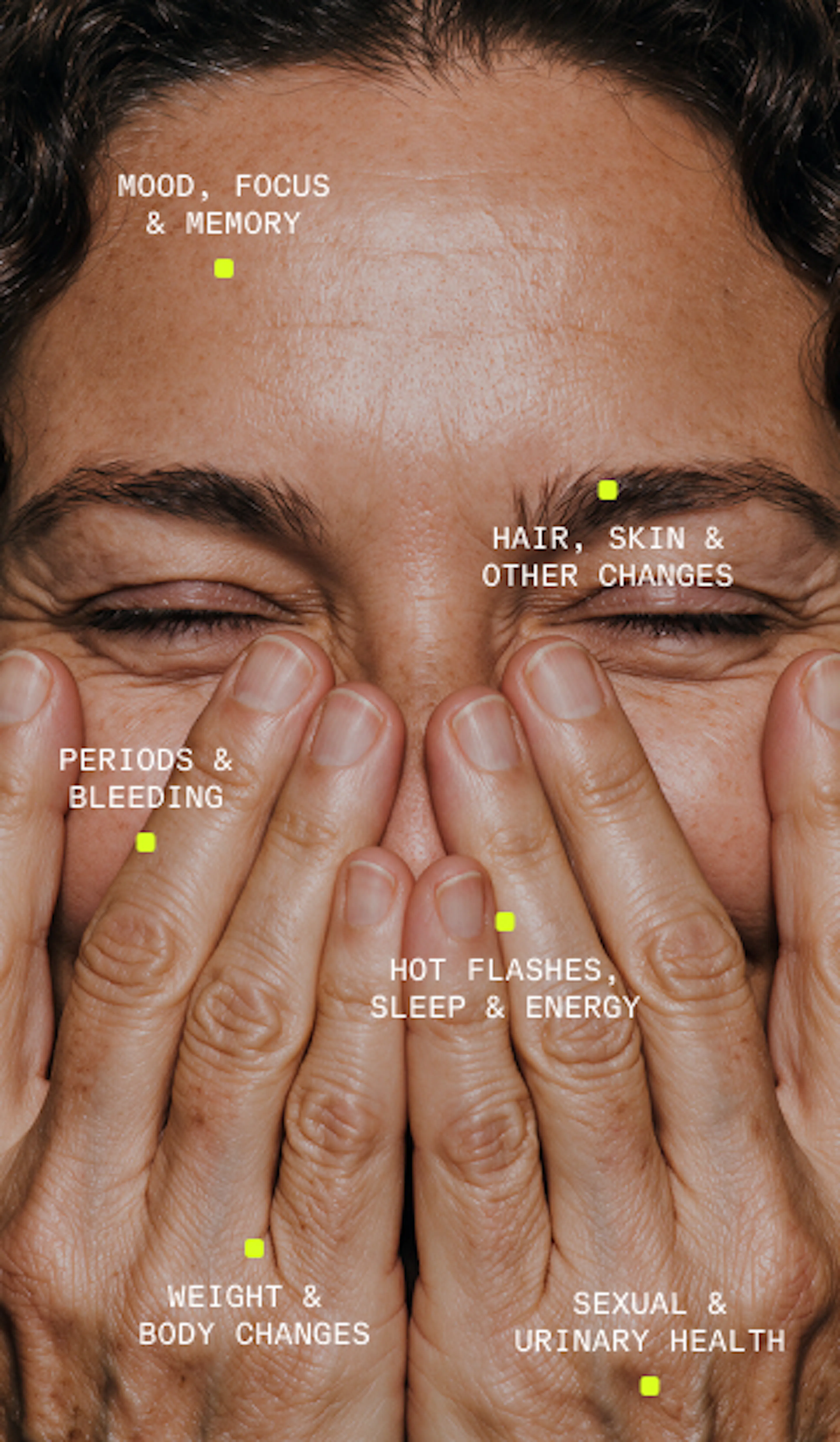 Woman covering face with both hands