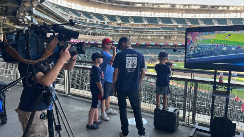 playtesting ARound app at Twins stadium