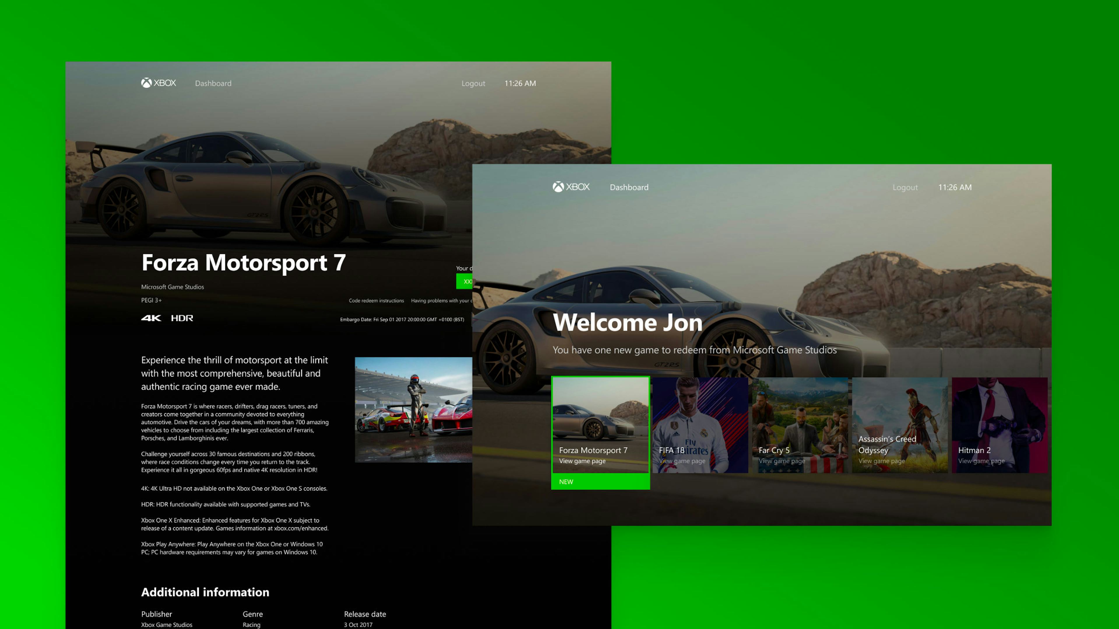 Digital hub web app for Xbox/Microsoft