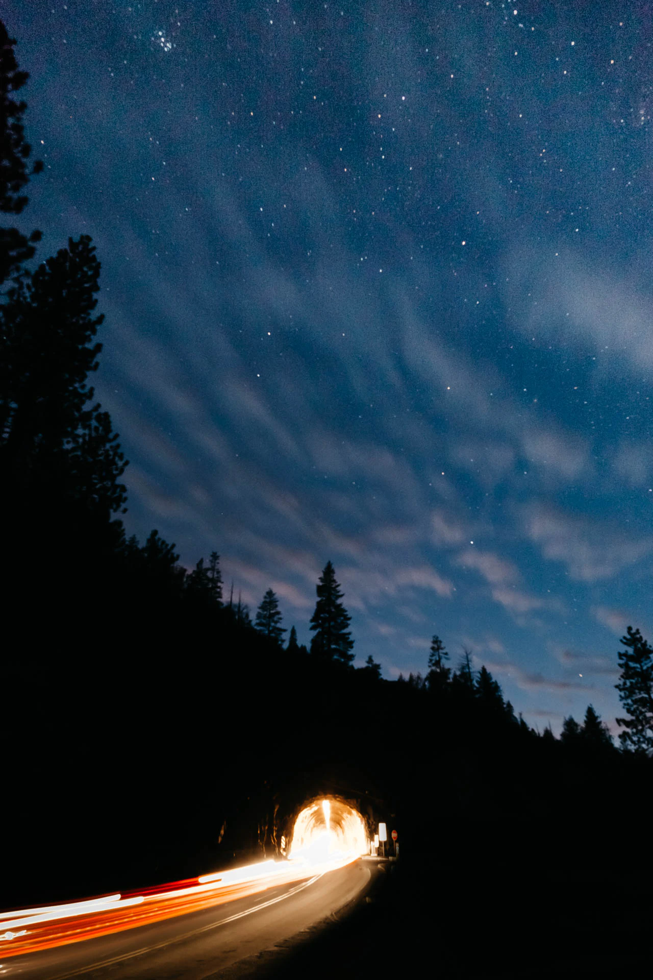 Yosemity tunnel view at night