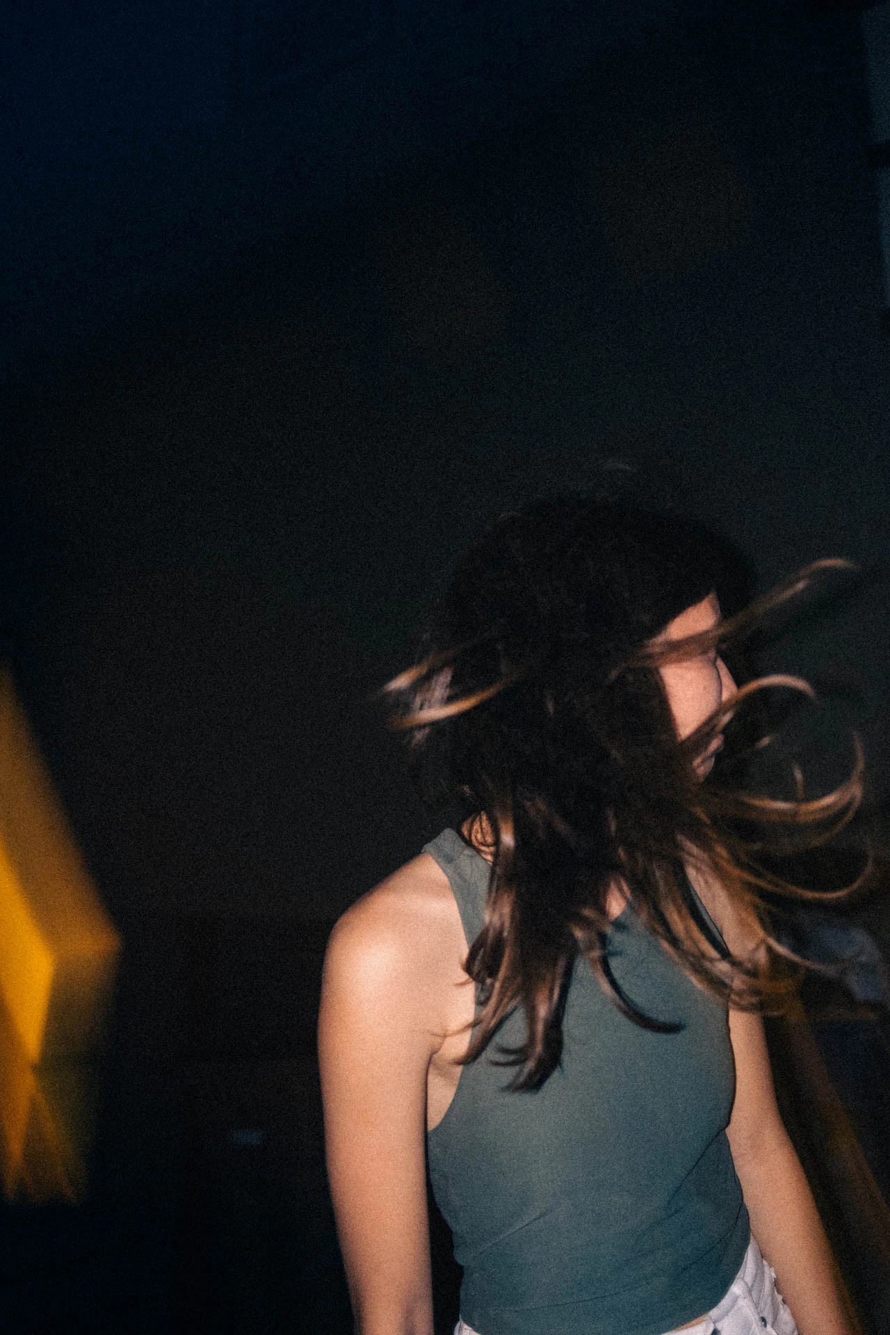 Woman turining her head