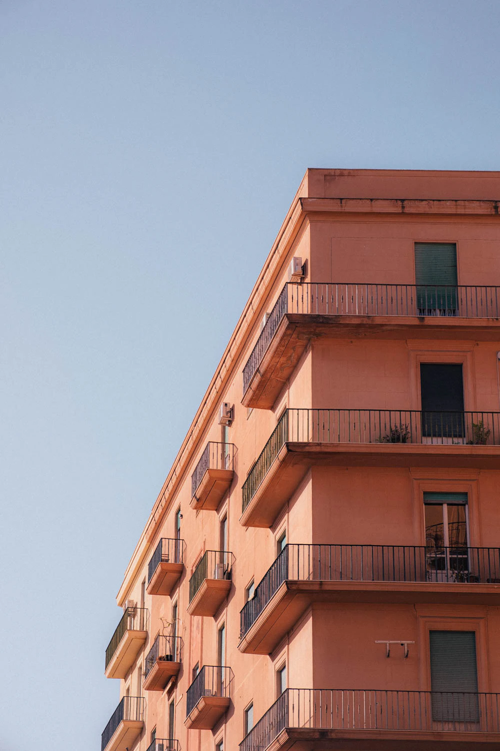 pink building in Palermo at sunset