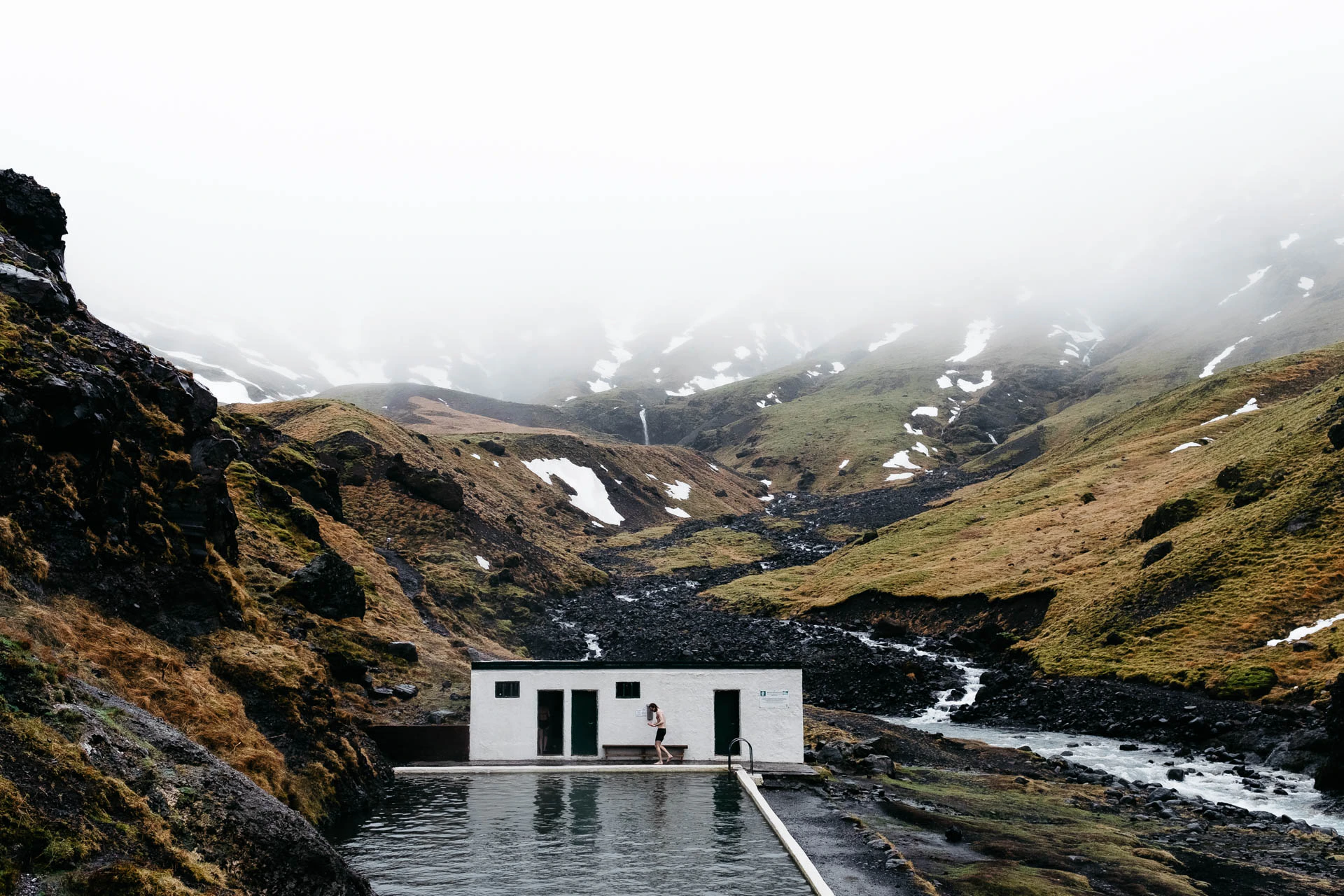 Seljavellir Pool in Icelandic Mountains