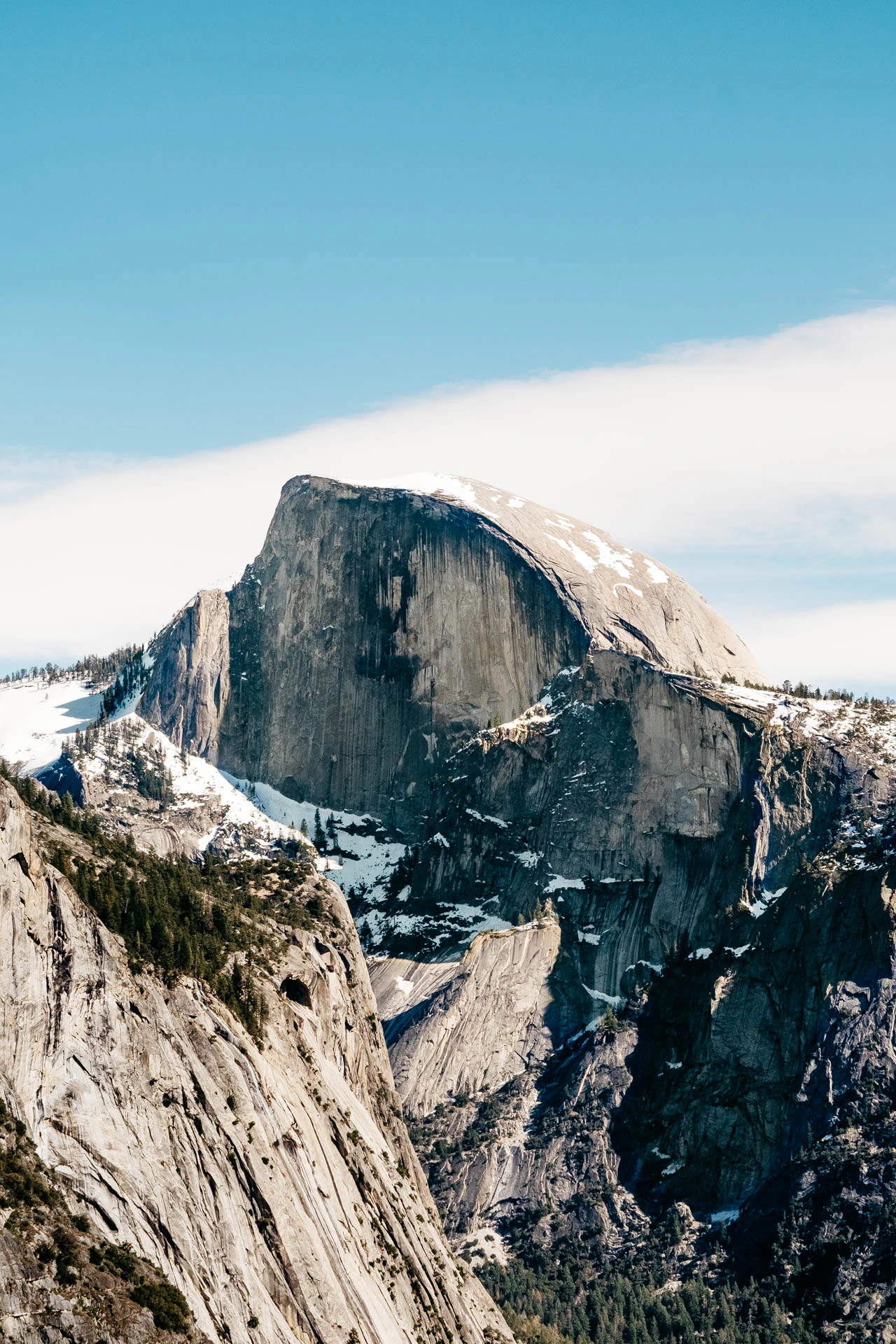 Yosemite Half Dome with snow