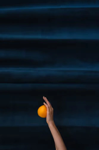 Image of an orange and a hand from Saint Citrus