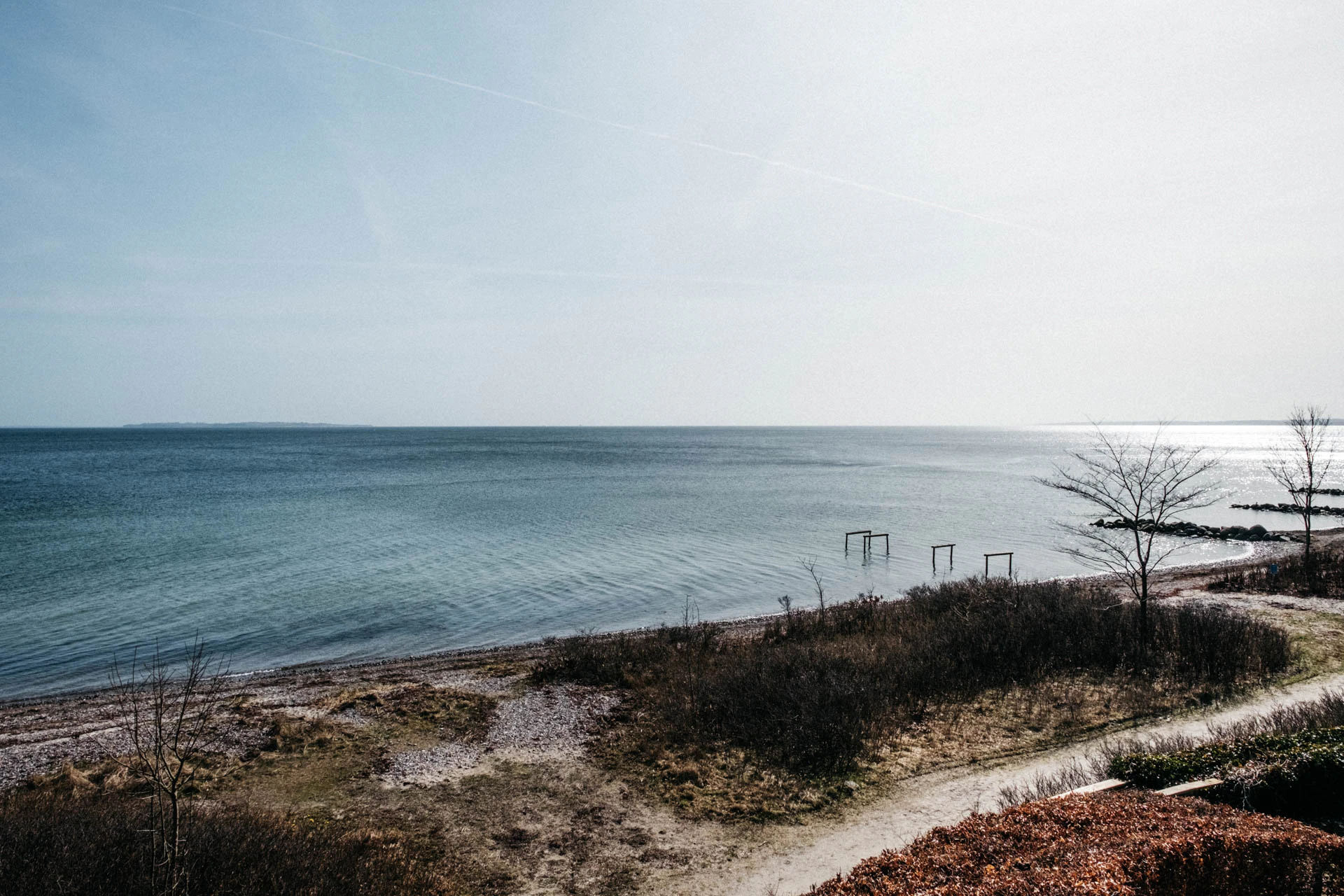beach at Louisiana museum in Sweden