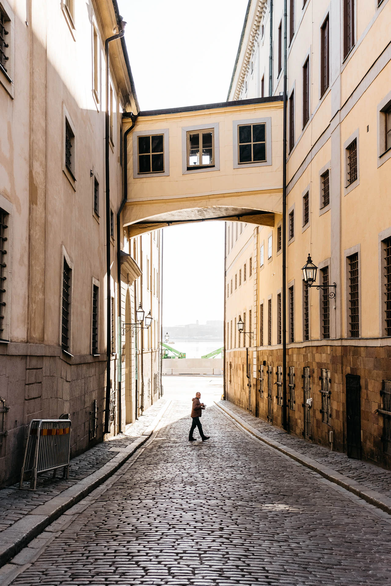 man walking in Stockholm