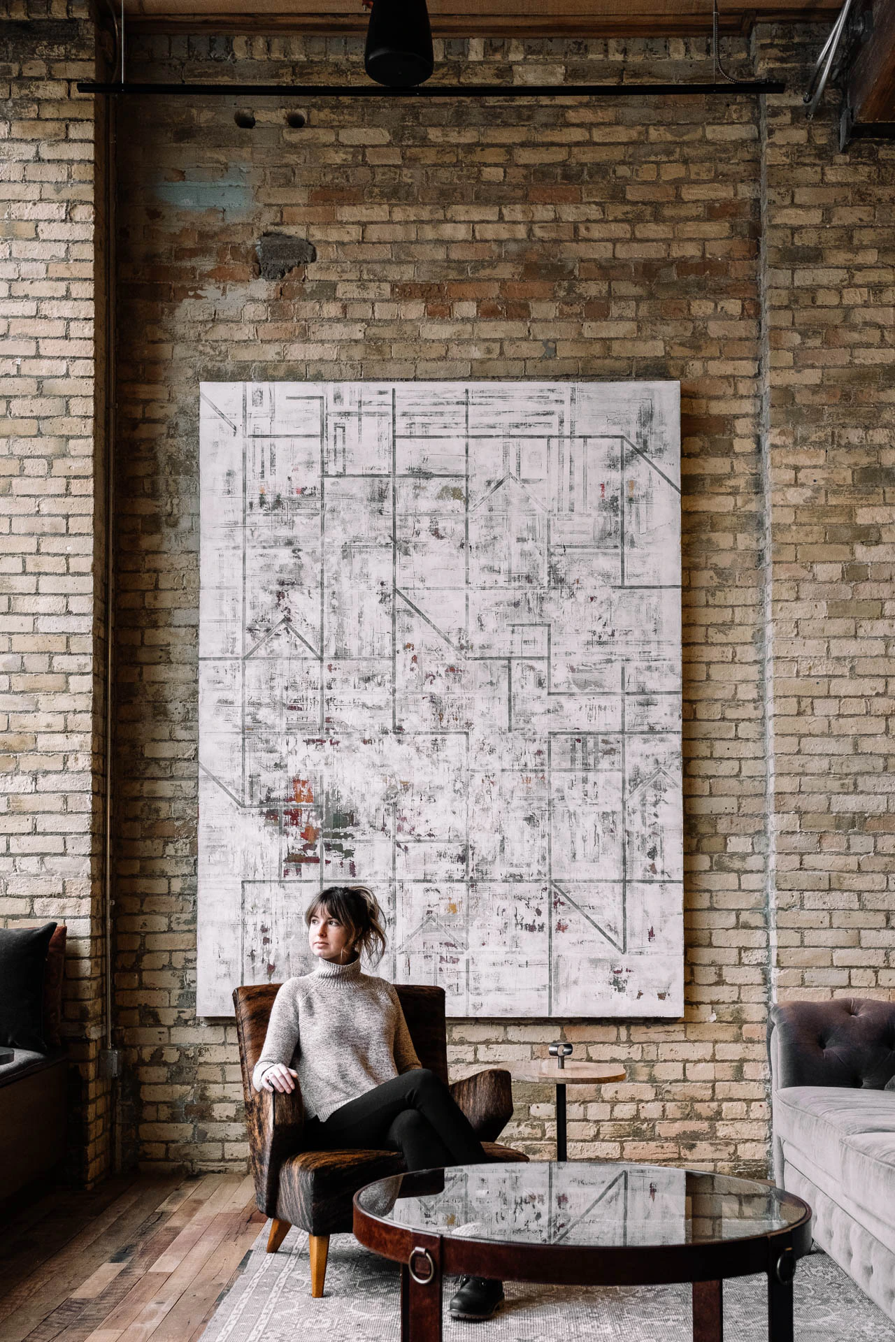 Tia Meyers at Hewing Hotel Lobby in Minneapolis
