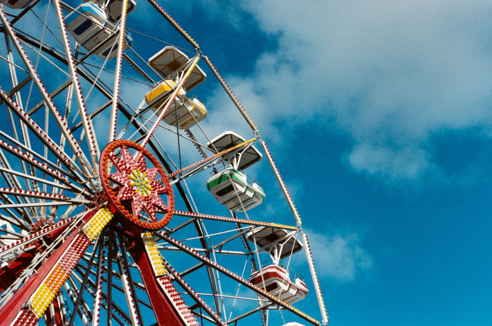 Fantasy island amusement park ferris wheel in LBI on film