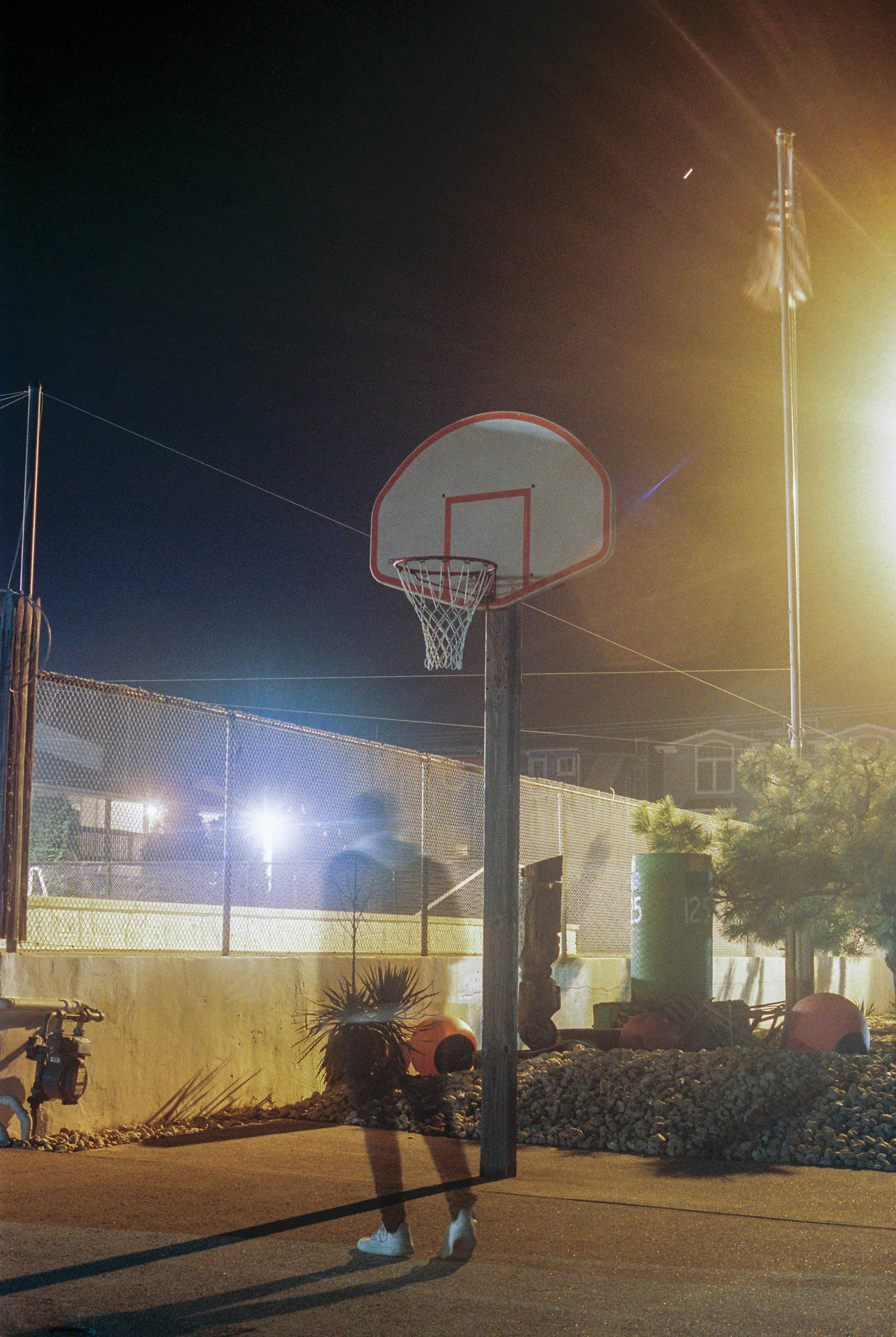 motel basketball court on film