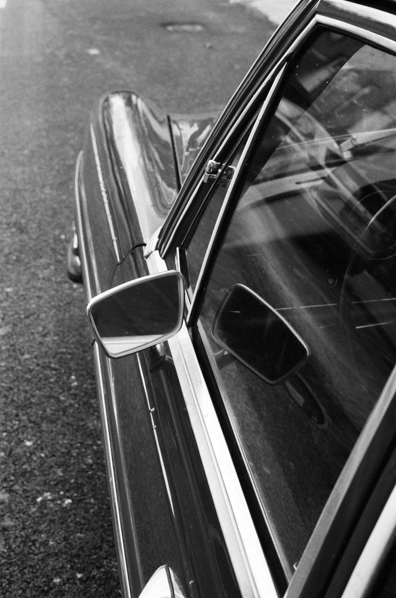 old Mercedes car on film
