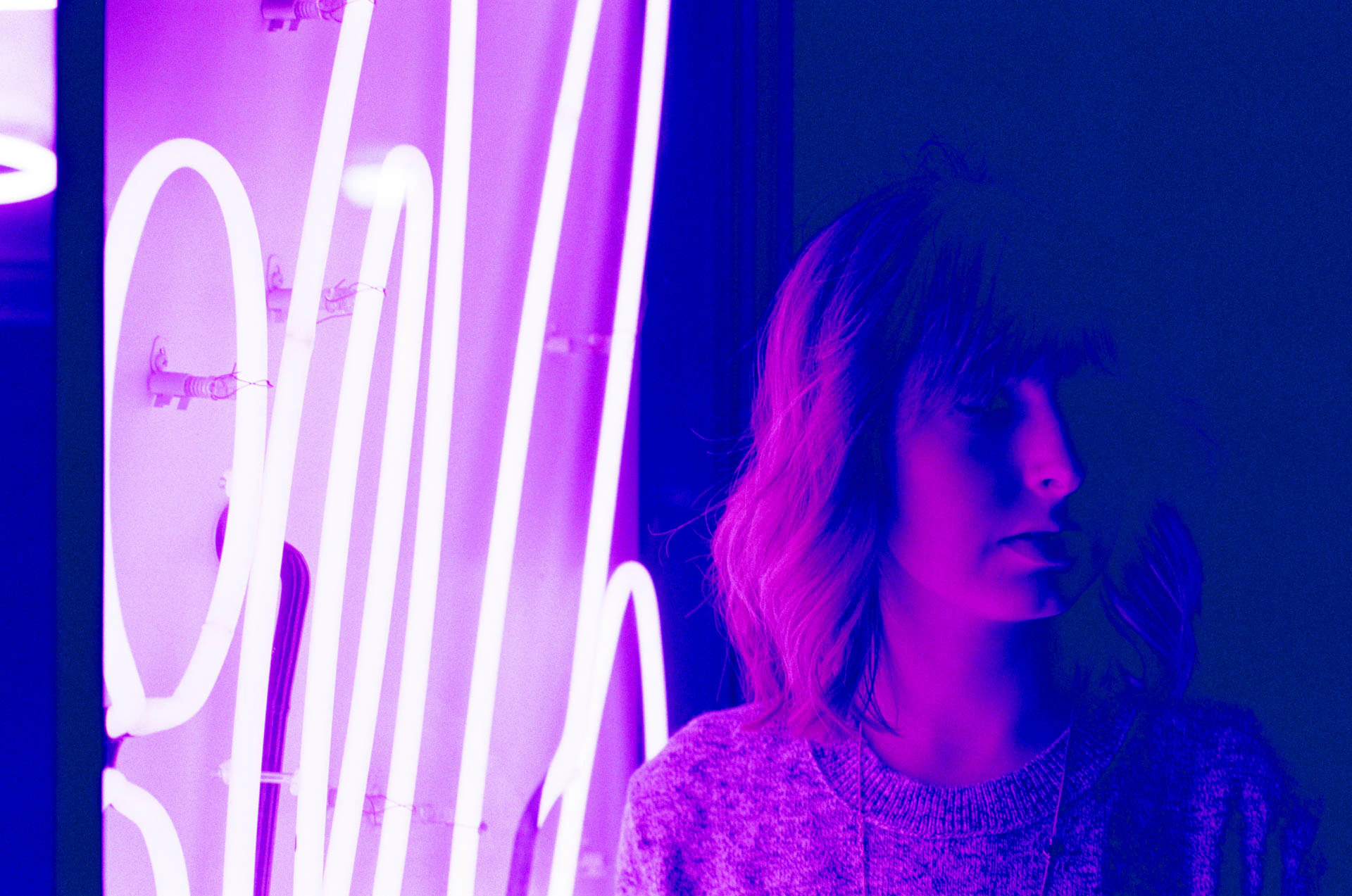 tia Meyers neon light portrait