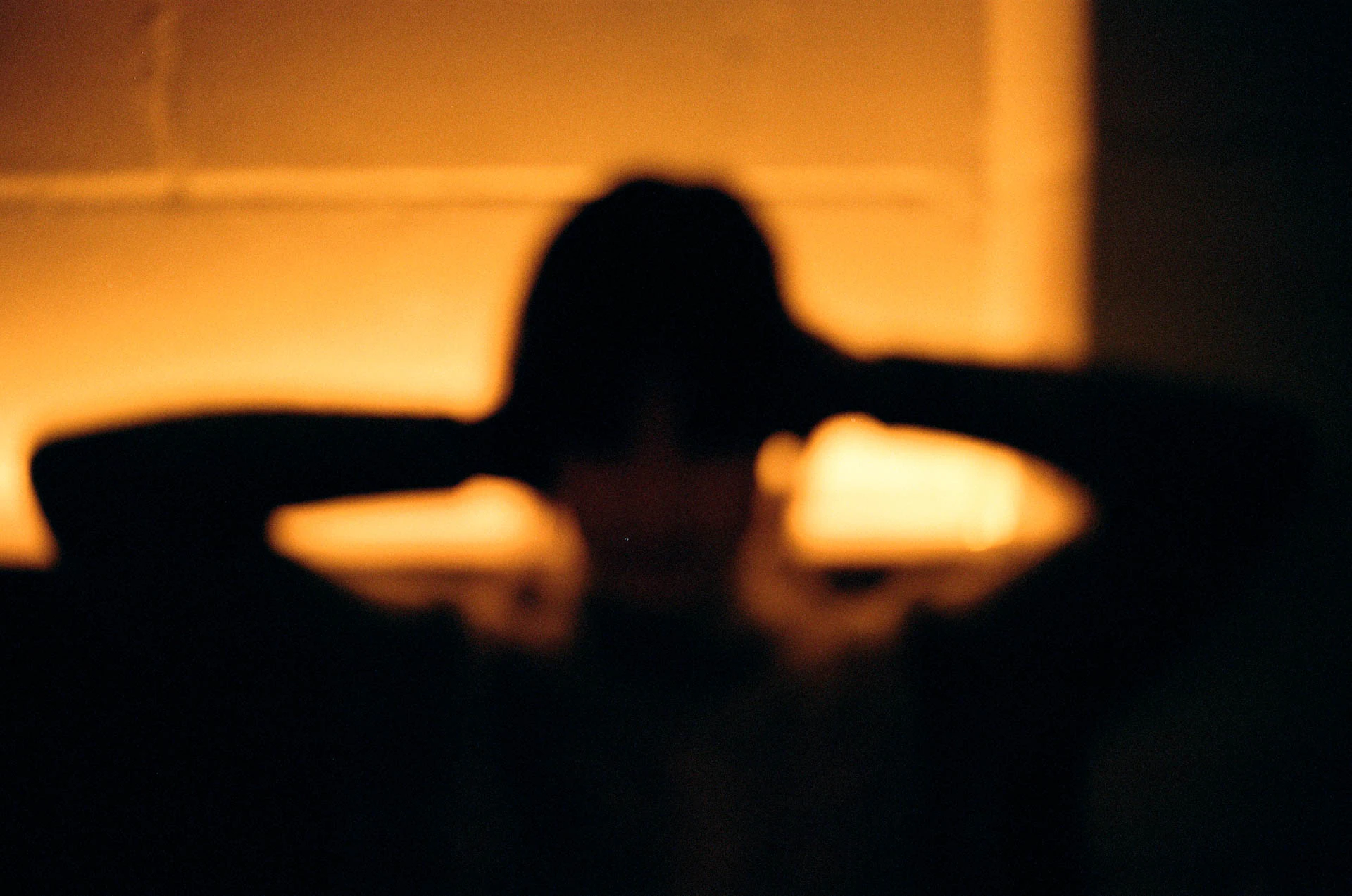 silhouette of a woman on film