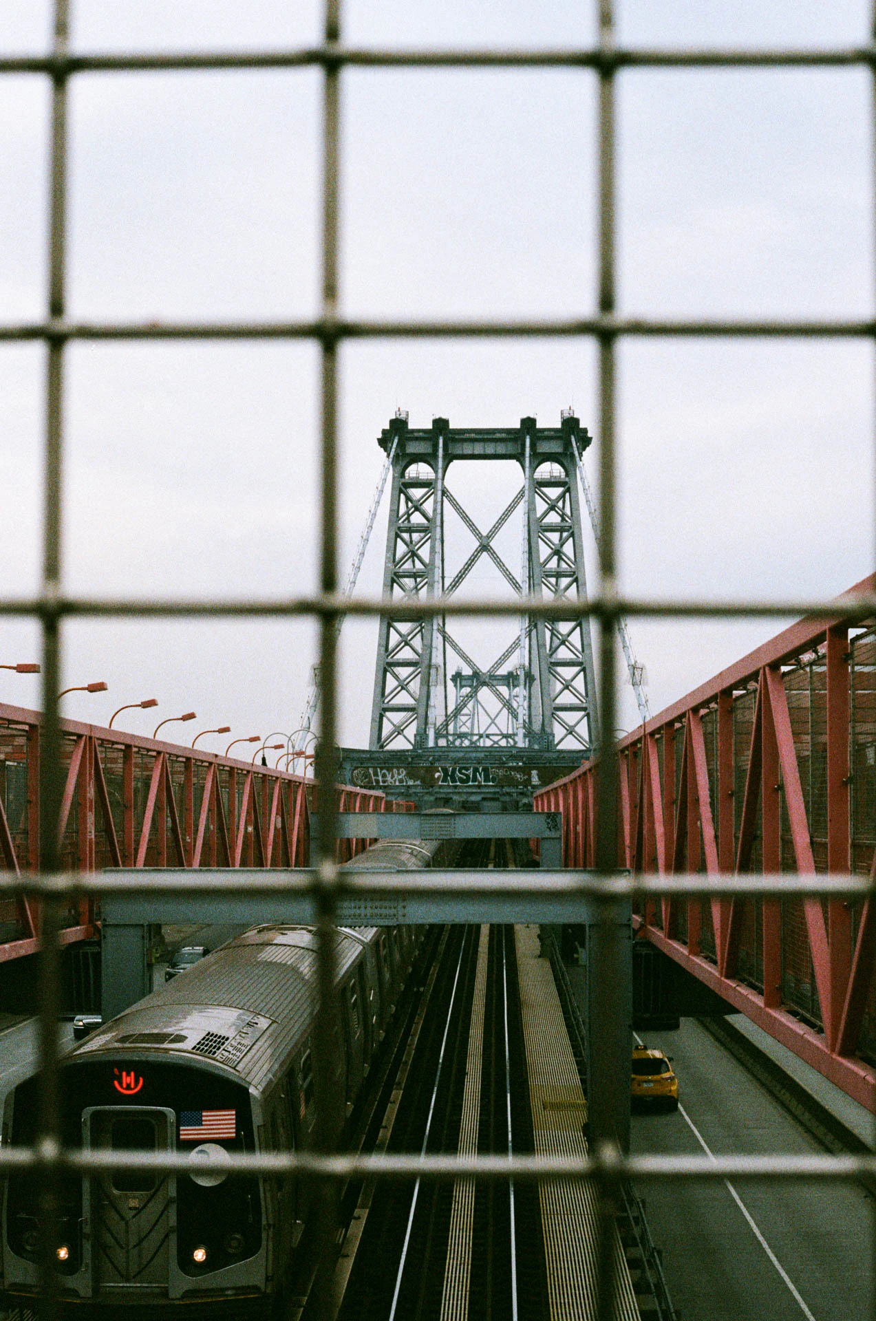 Williamsburg bridge abd train on film