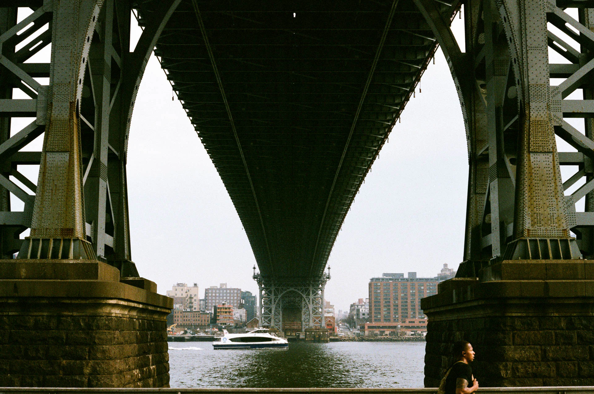 underneath Williamsburg bridge on film
