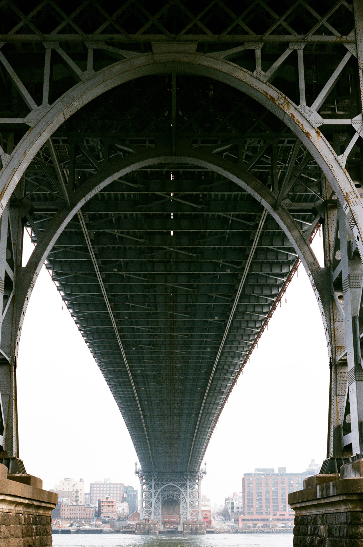 underneath Williamsburg bridge on film