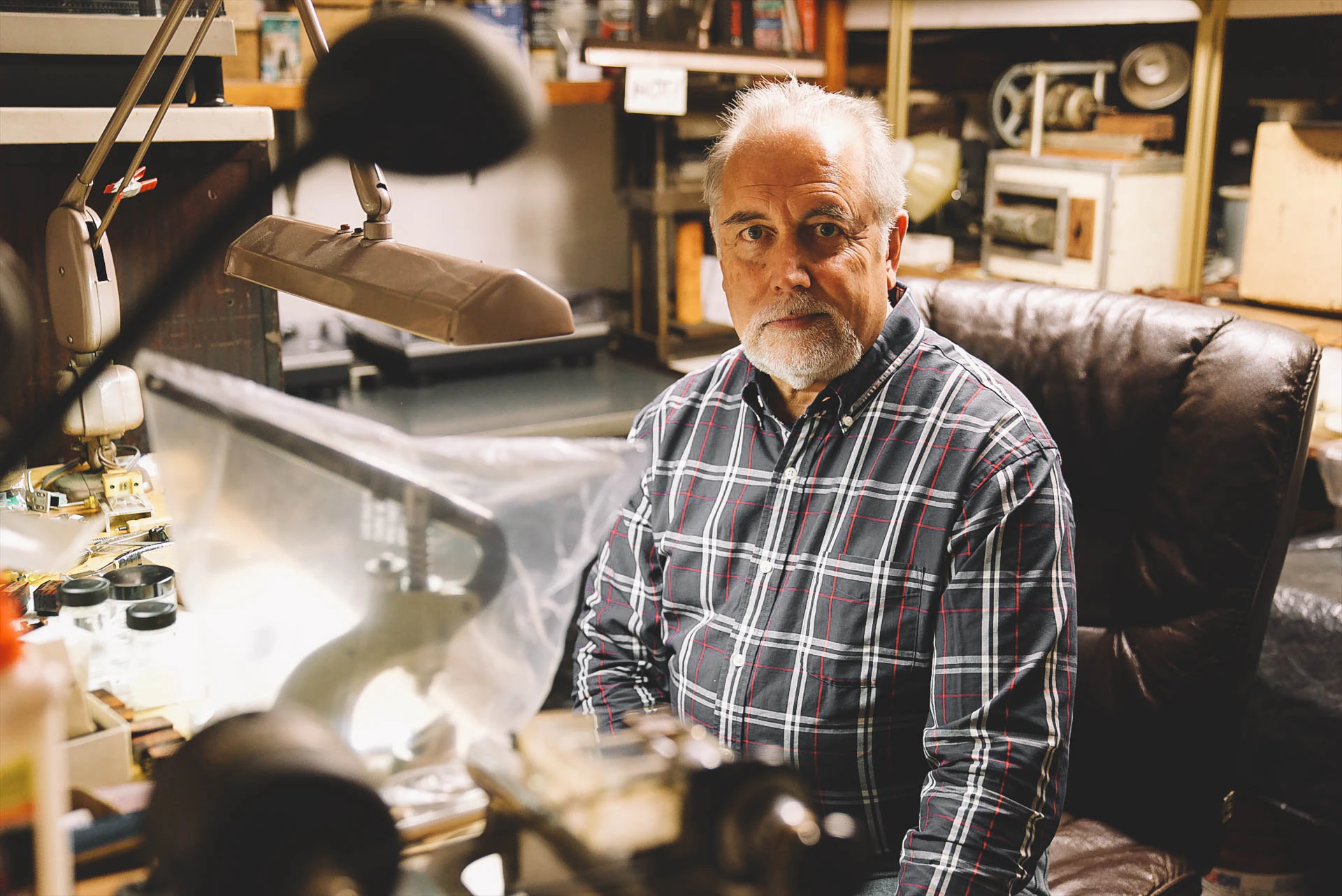 John Grado at workbench For Lands End