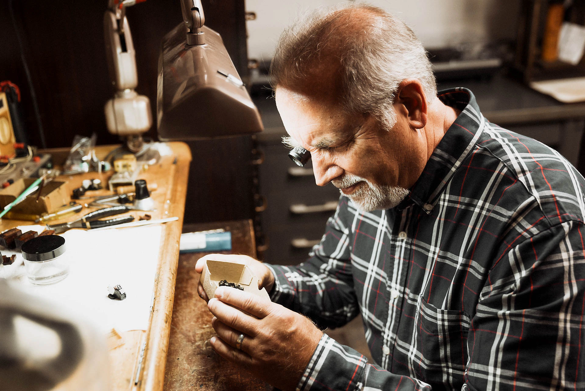 John Grado at workbench For Lands End