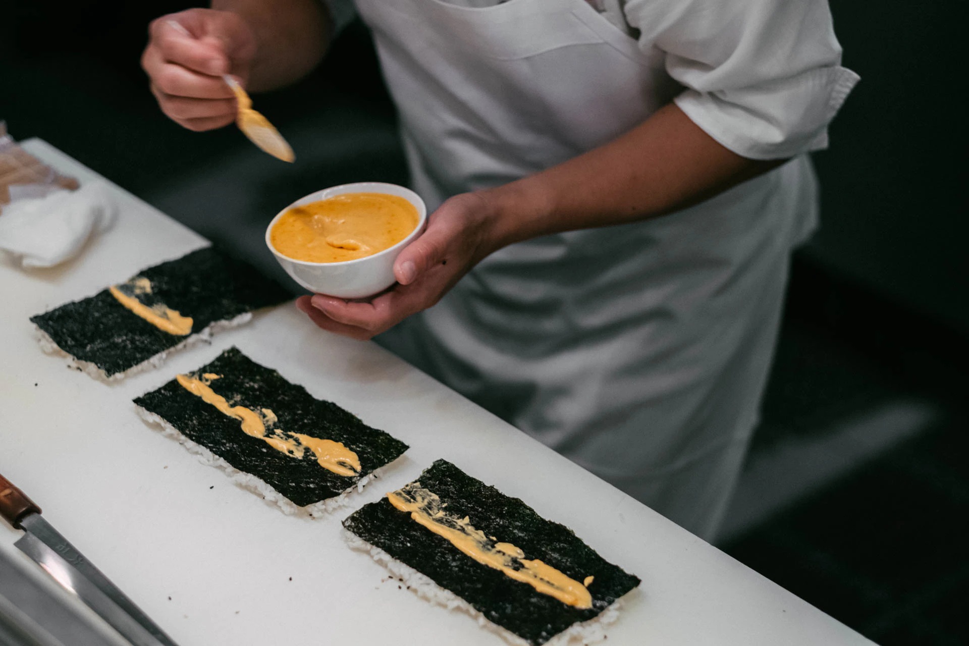 food and cooks at Morimoto nyc