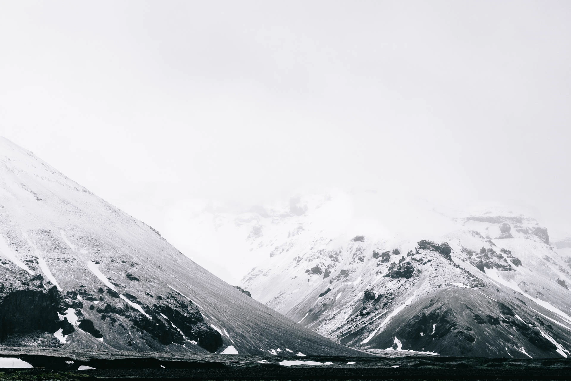 snowy mountain  landscapes of iceland