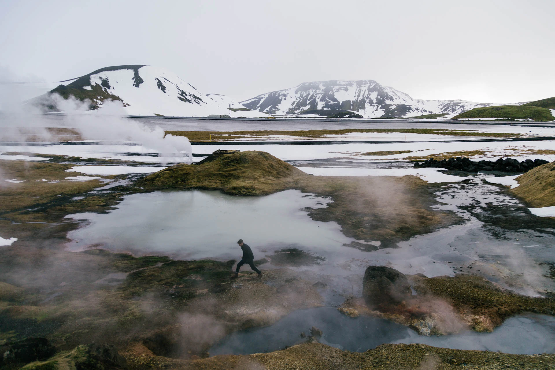 Jonathan Grado at Icelandic hot springs