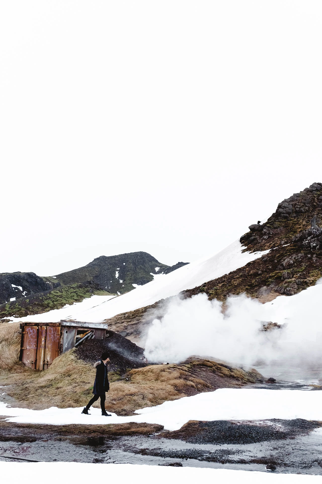 man at Icelandic hot springs