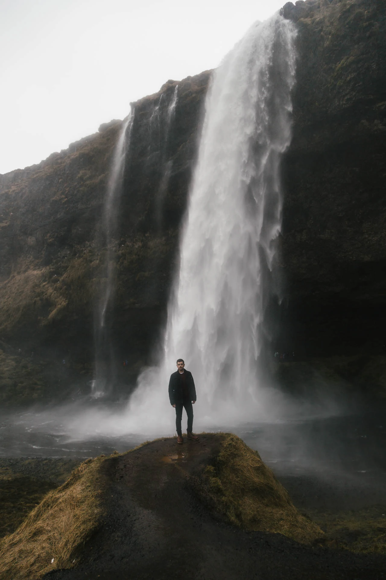 Jonathan Grado in front of waterfall iceland