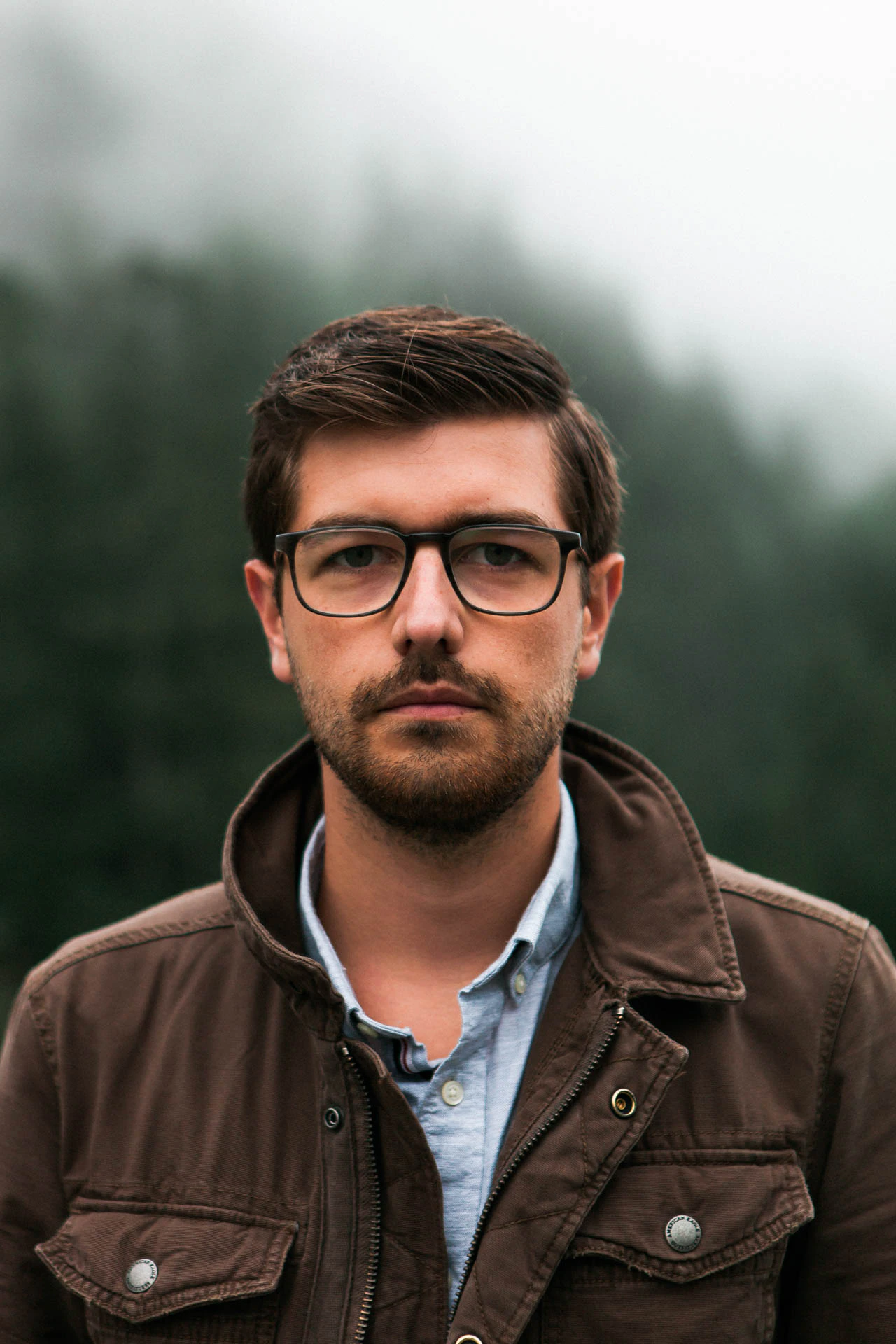 Jonathan Grado on film with Darby Parker glasses in north cascades