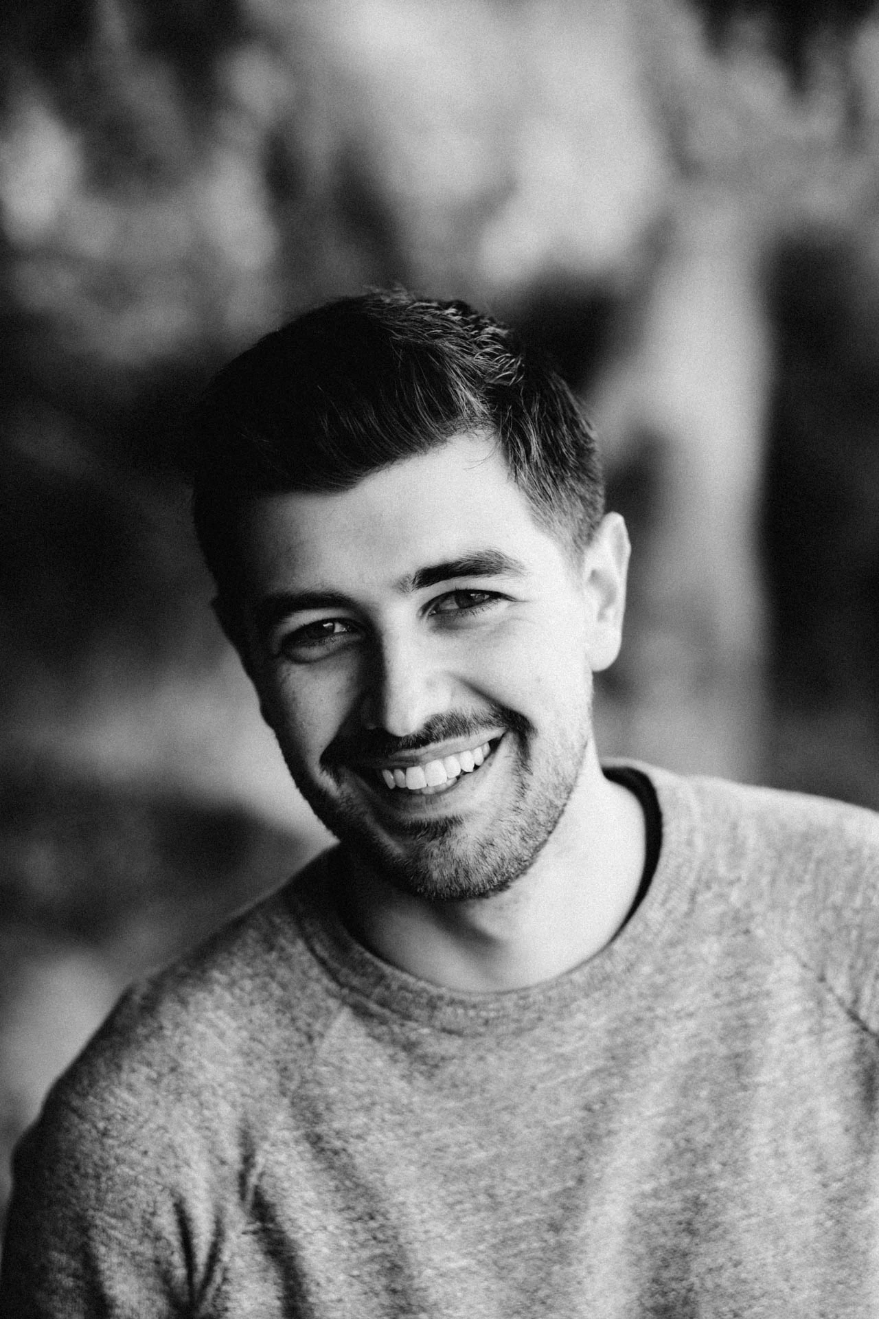 Jonathan Grado in Yosemite portrait in black and white