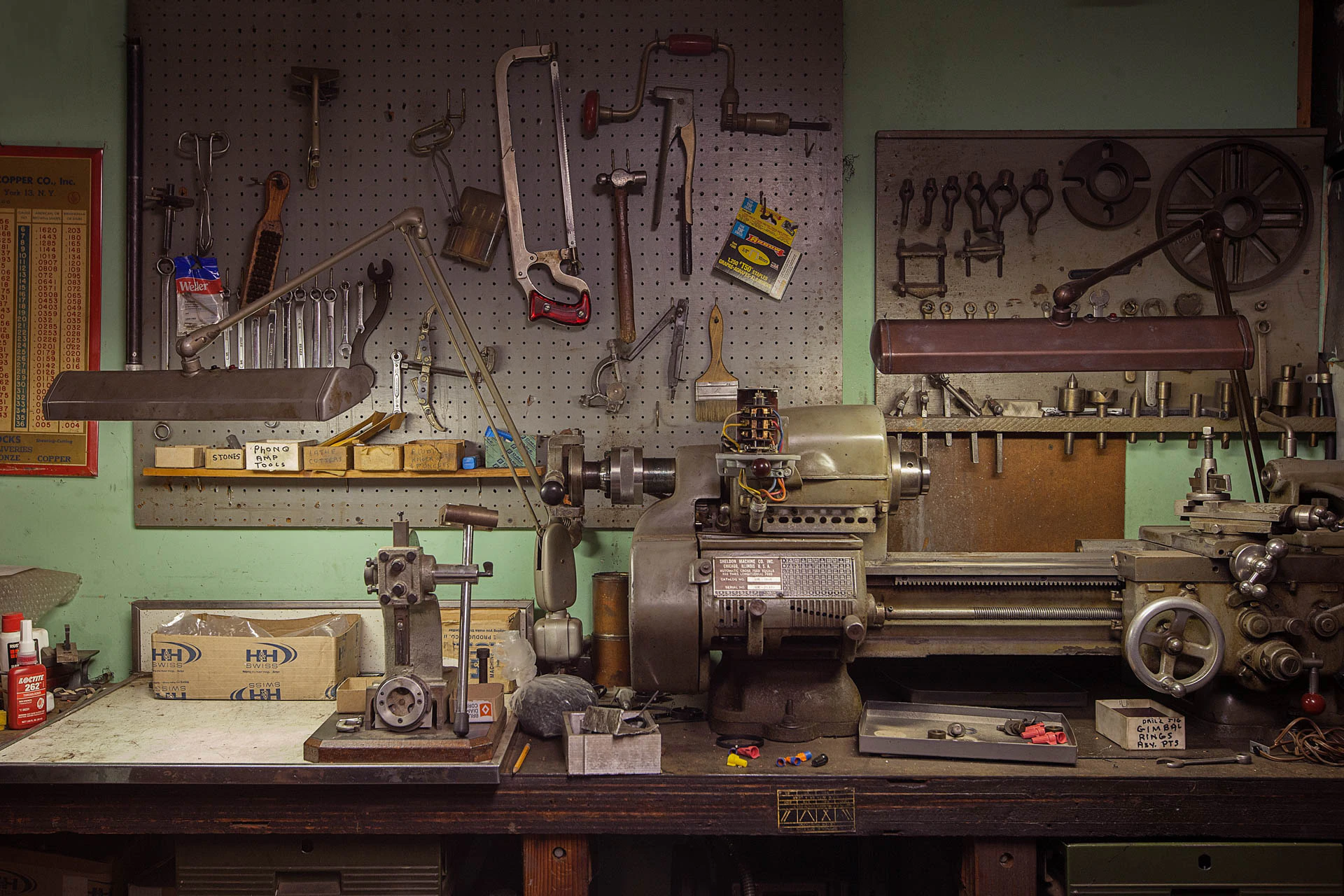 workbenches at Grado Labs for Fast Company magazine