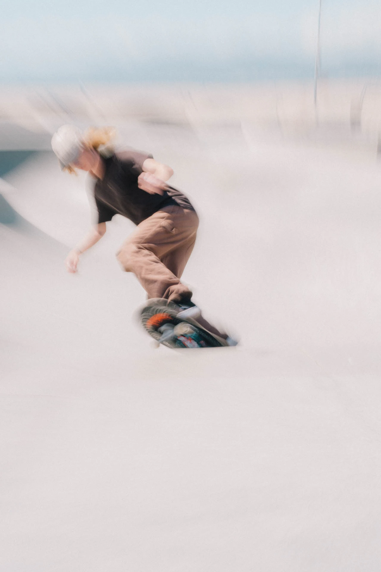 skateboarder in motion at venice beach