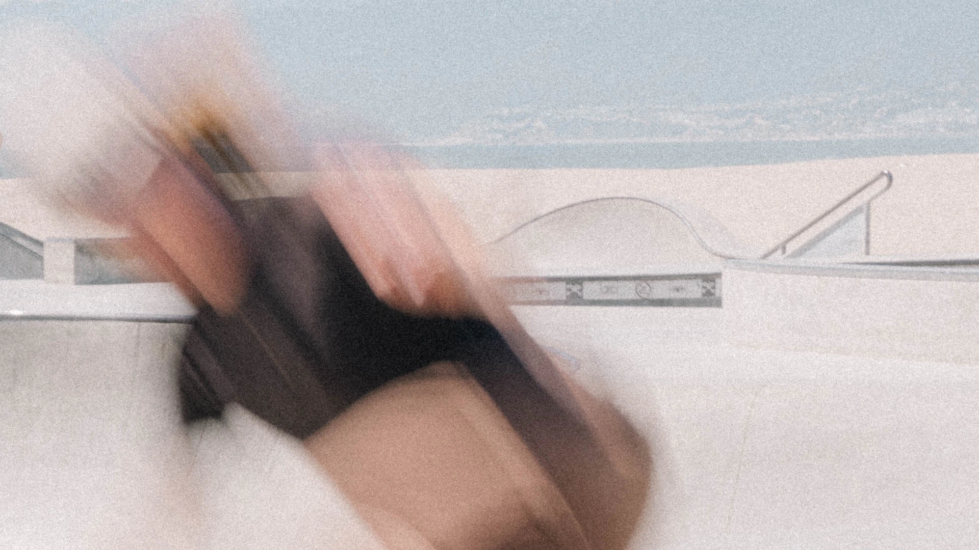 skateboarder in motion at venice beach