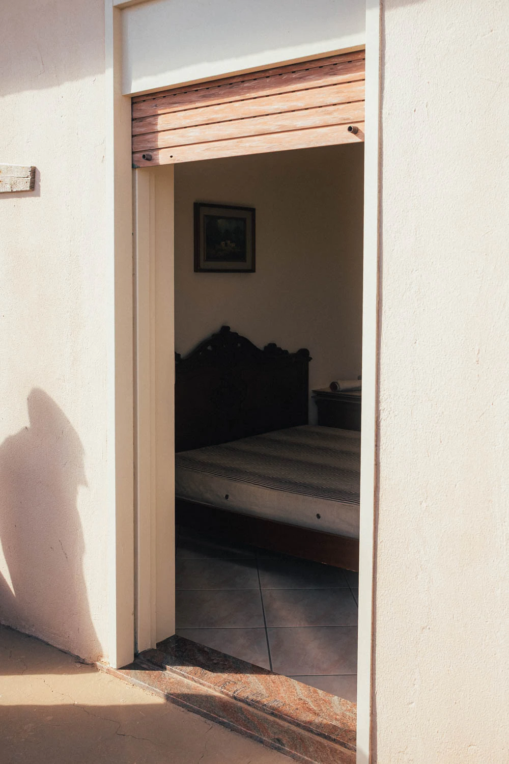 doorway to a bedroom at sunset