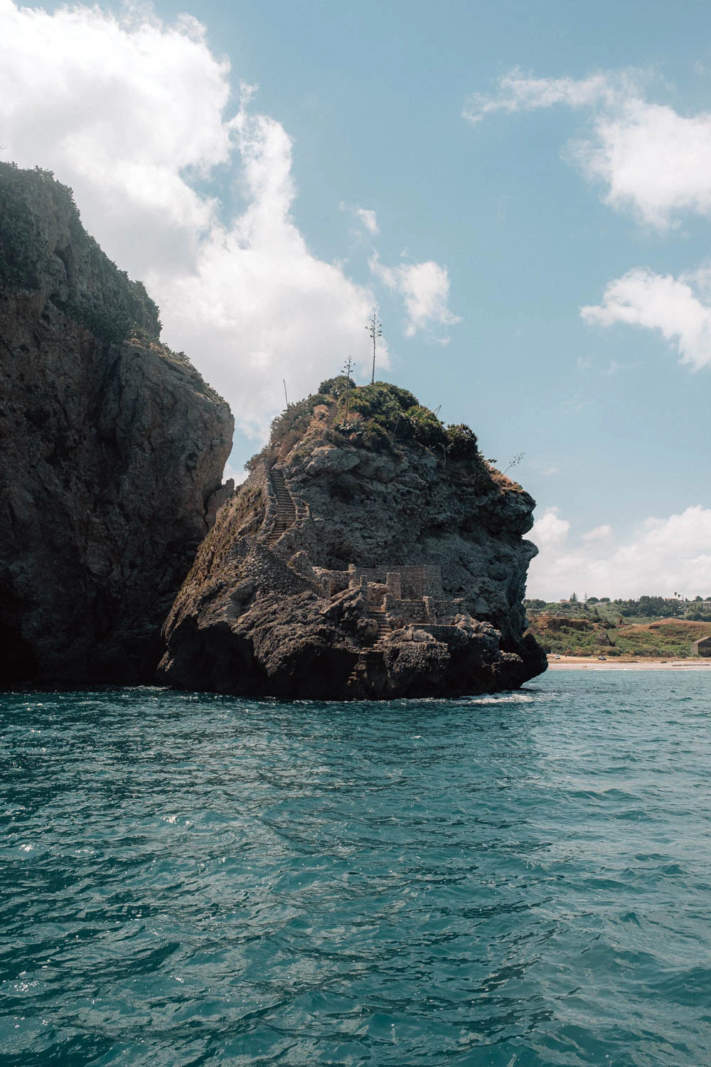 grotta delle colombe from a boat