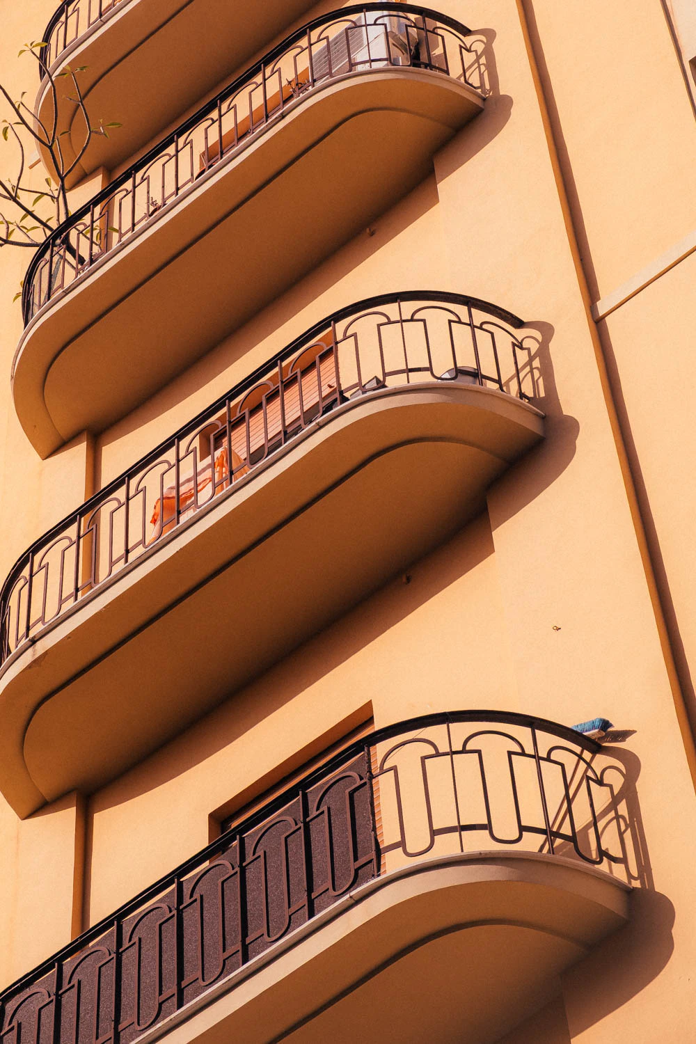yellow building in Palermo at sunset