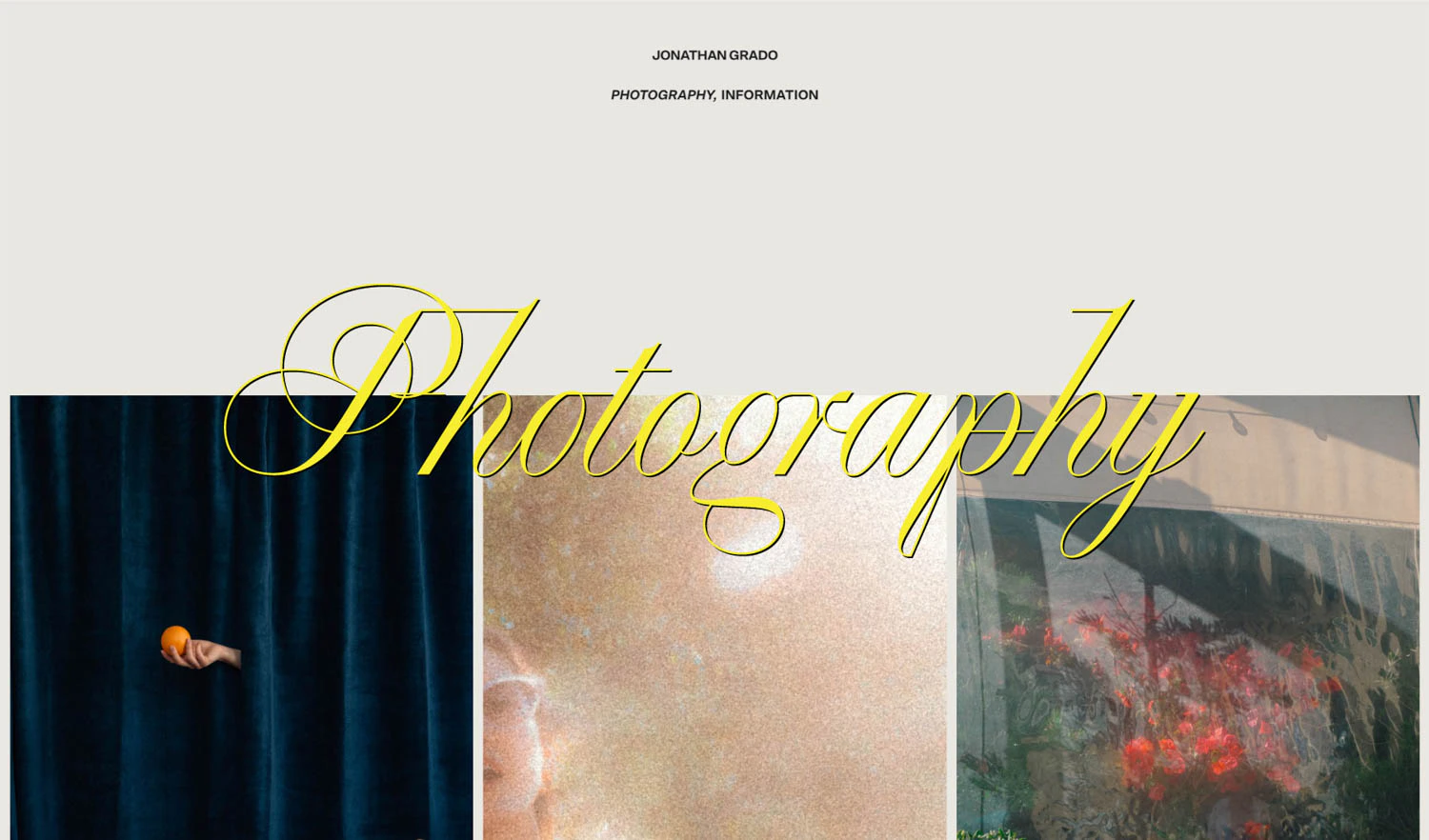 Photography page of Jonathan Grado's Website