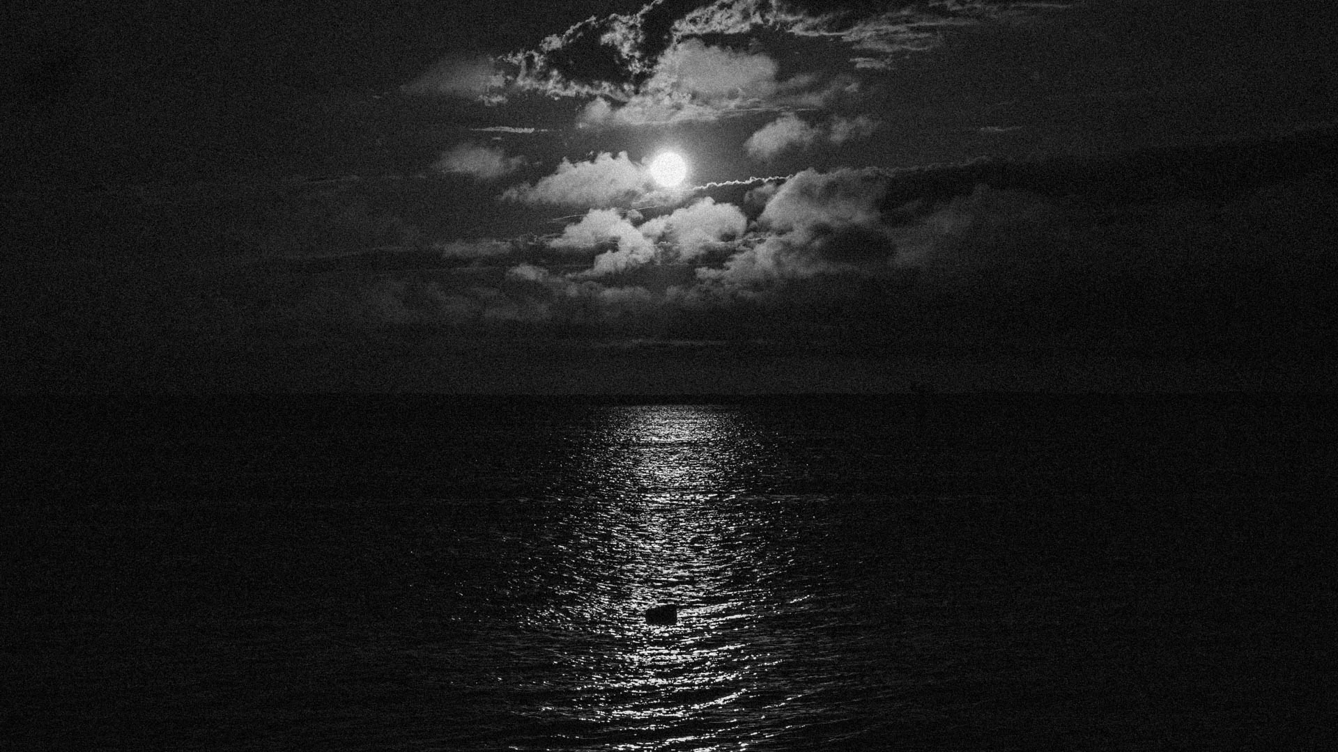 black and white sunset over the bay in beach haven, New Jersey