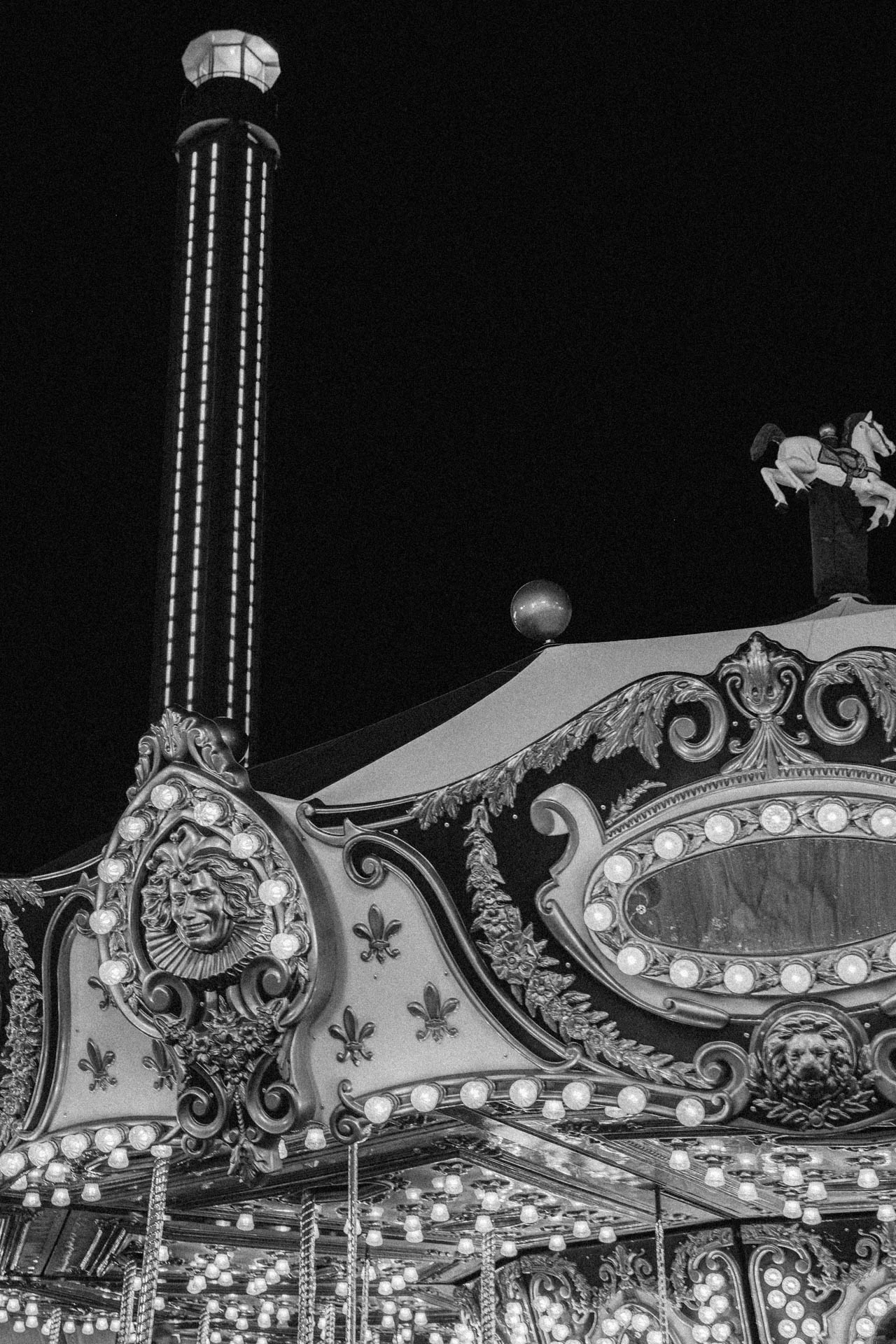the fantasy island amusement park carousel and lighthouse drop zone