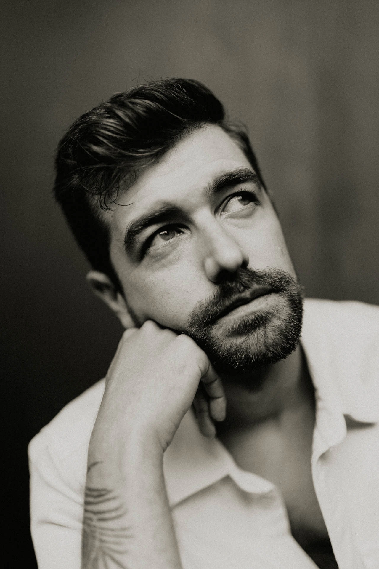 portrait of Jonathan Grado in black and white
