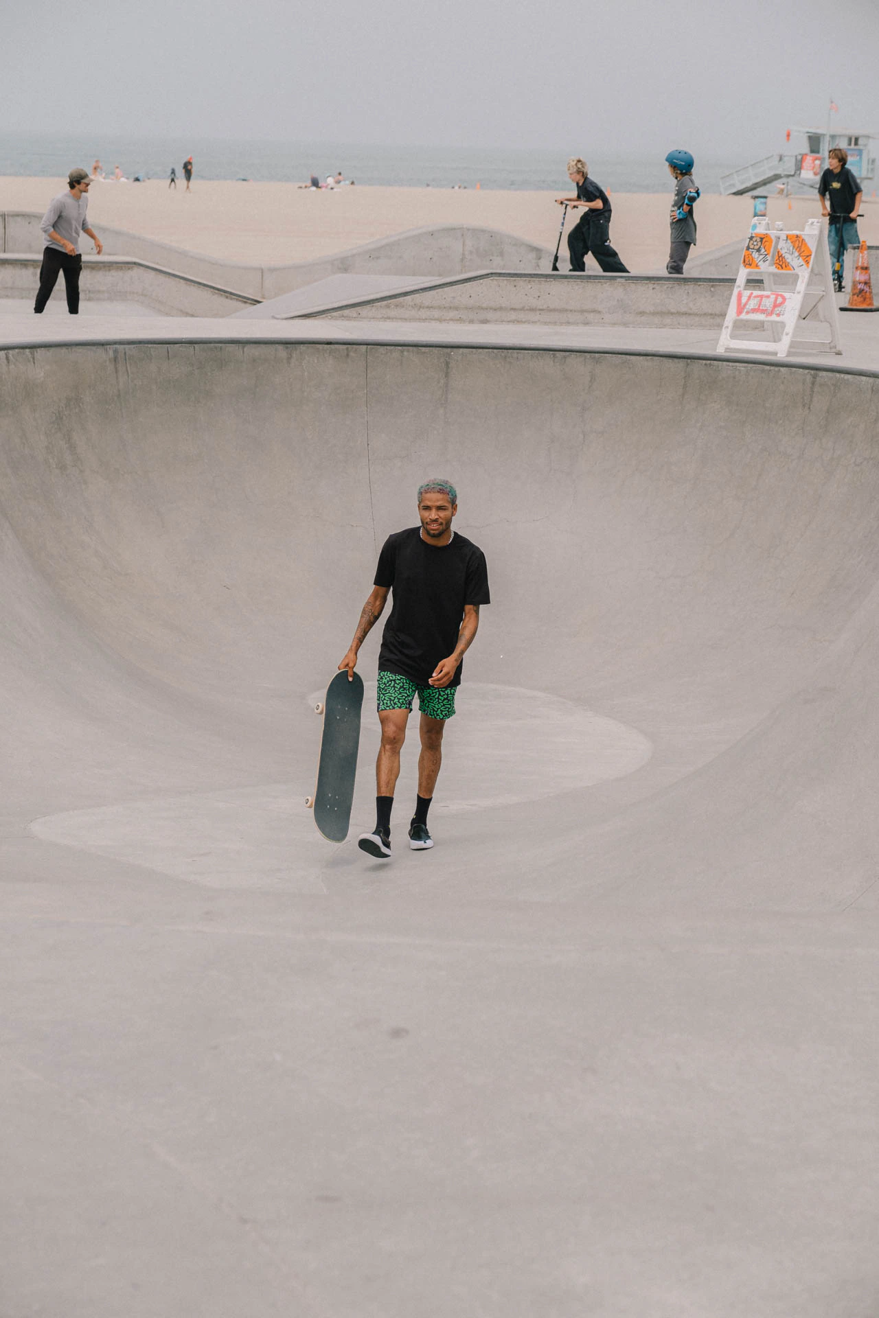 skateboarder at Venice Beach skate park