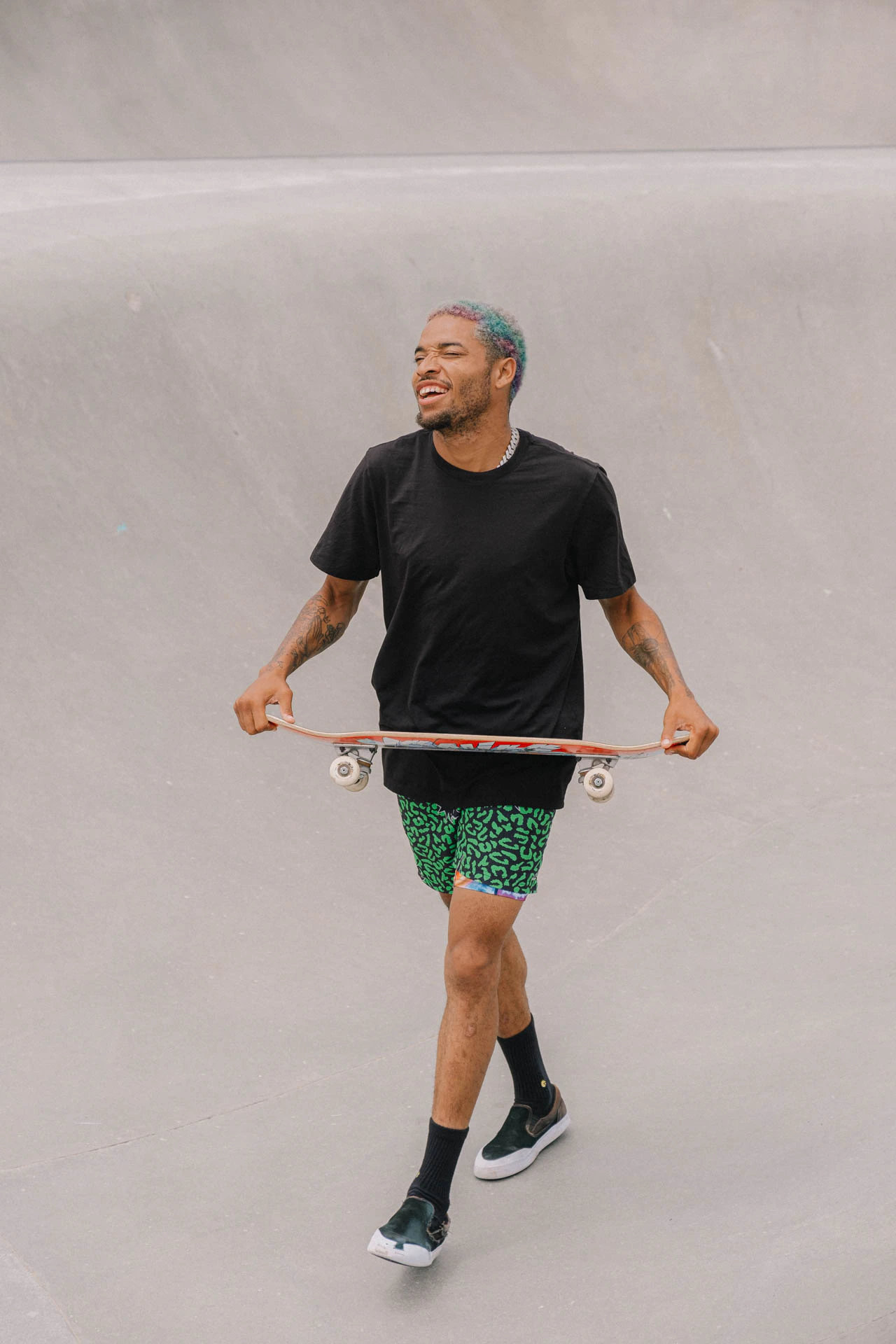 skateboarder at Venice Beach skate park