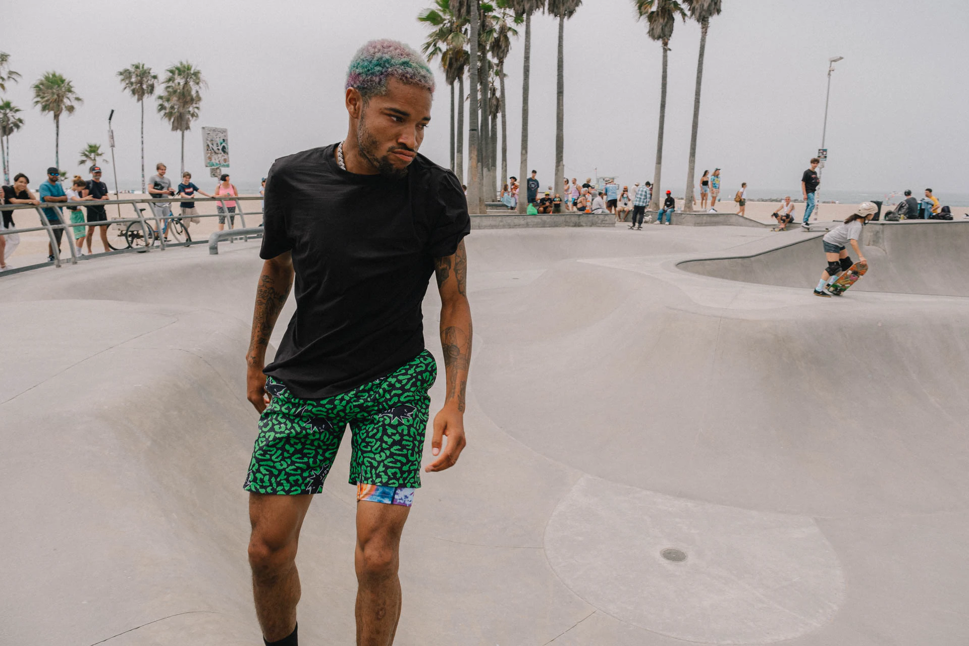 skateboarder at Venice Beach skate park