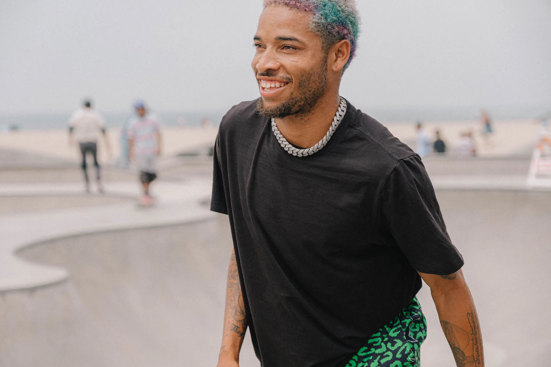 skateboarder at Venice Beach skate park